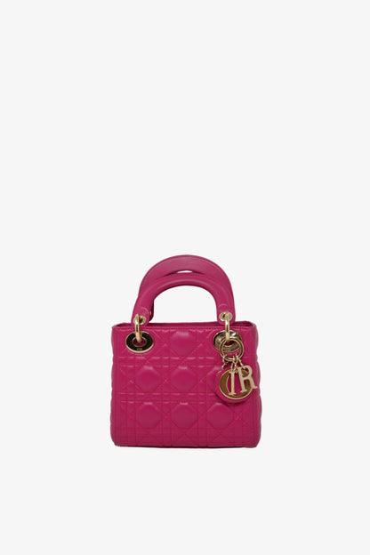 Christian Dior 2013 Mini Lady Dior Handbag Lambskin