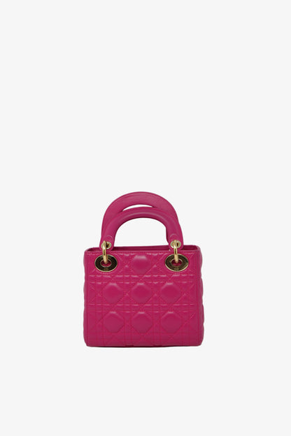Christian Dior 2013 Mini Lady Dior Handbag Lambskin