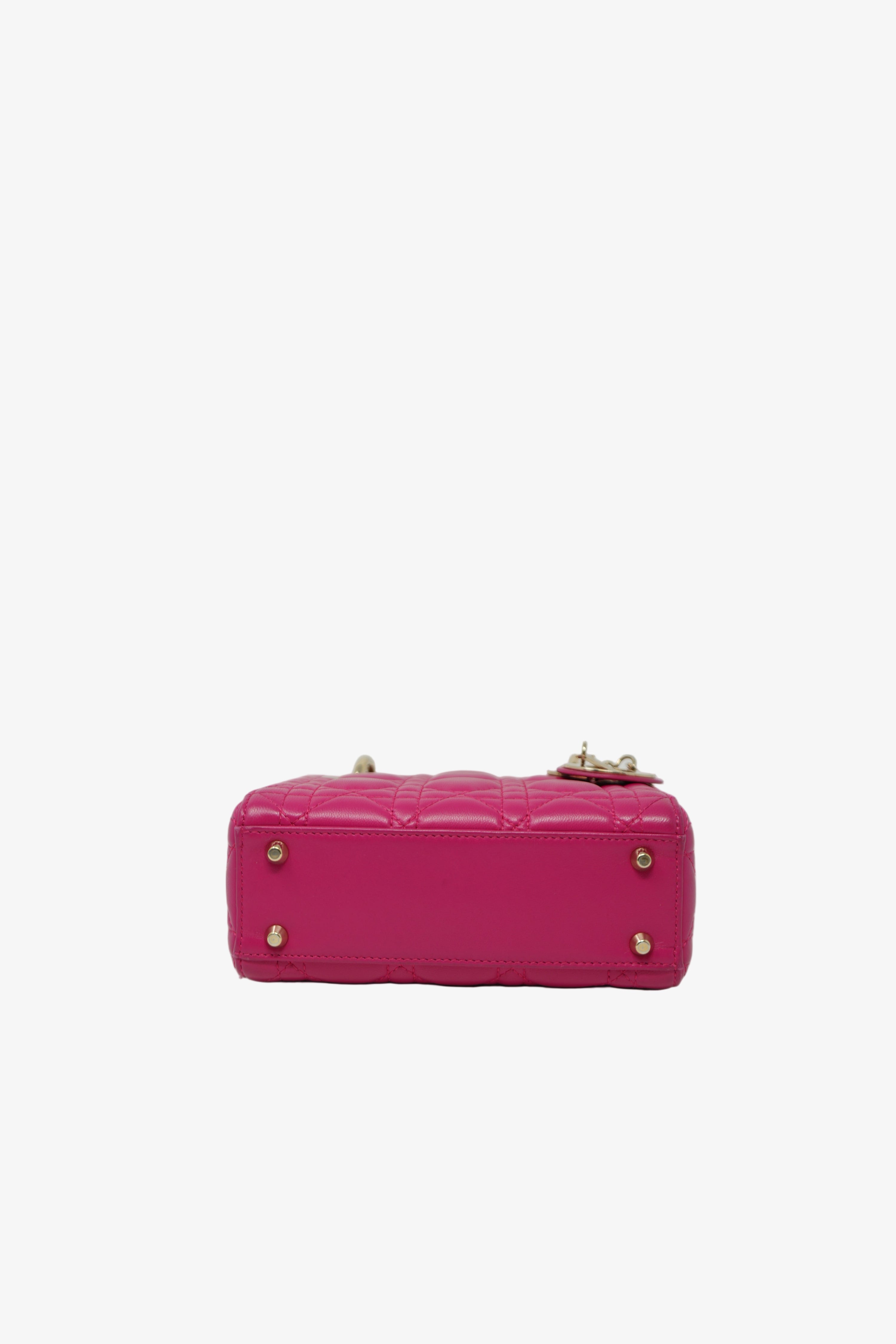 Christian Dior 2013 Mini Lady Dior Handbag Lambskin