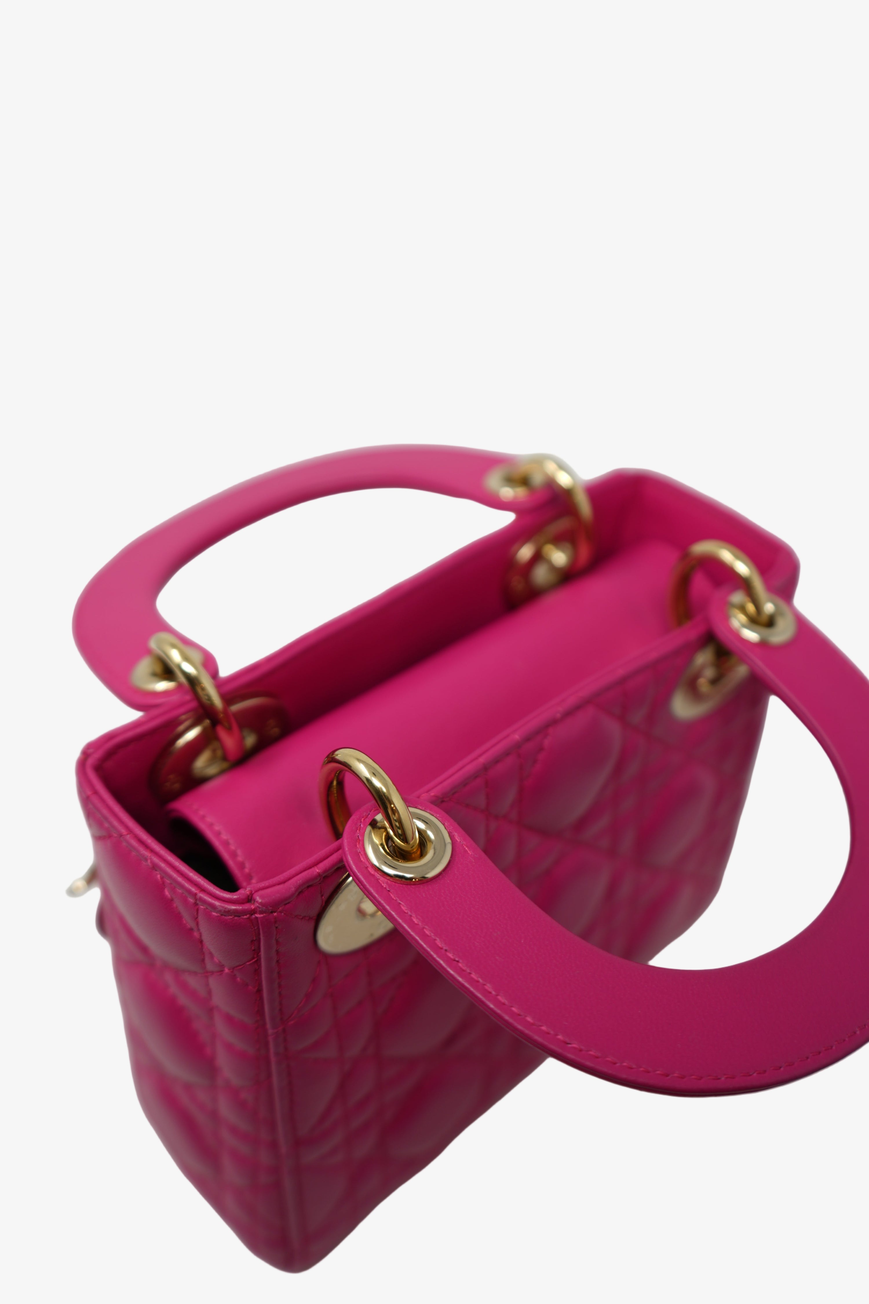 Christian Dior 2013 Mini Lady Dior Handbag Lambskin