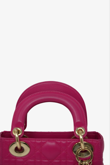 Christian Dior 2013 Mini Lady Dior Handbag Lambskin