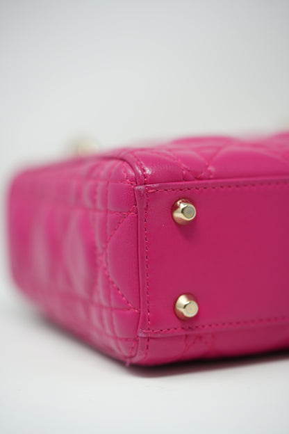 Christian Dior 2013 Mini Lady Dior Handbag Lambskin