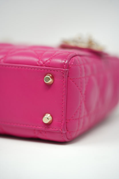 Christian Dior 2013 Mini Lady Dior Handbag Lambskin