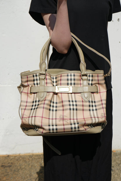 Burberry Haymarket Check Hobo Bag