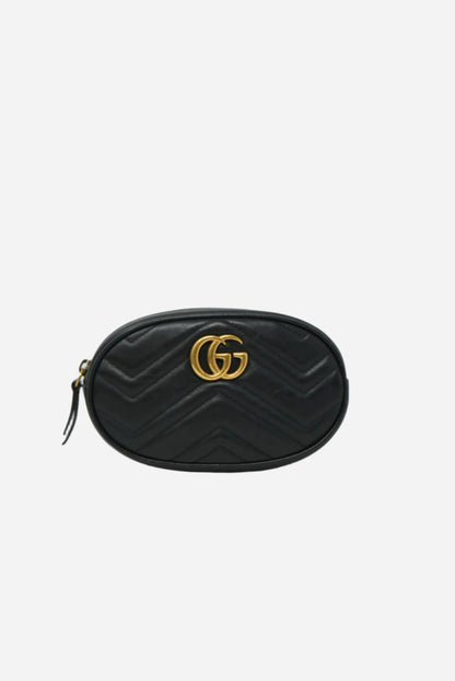 Gucci Black GG Marmont Belt Bag