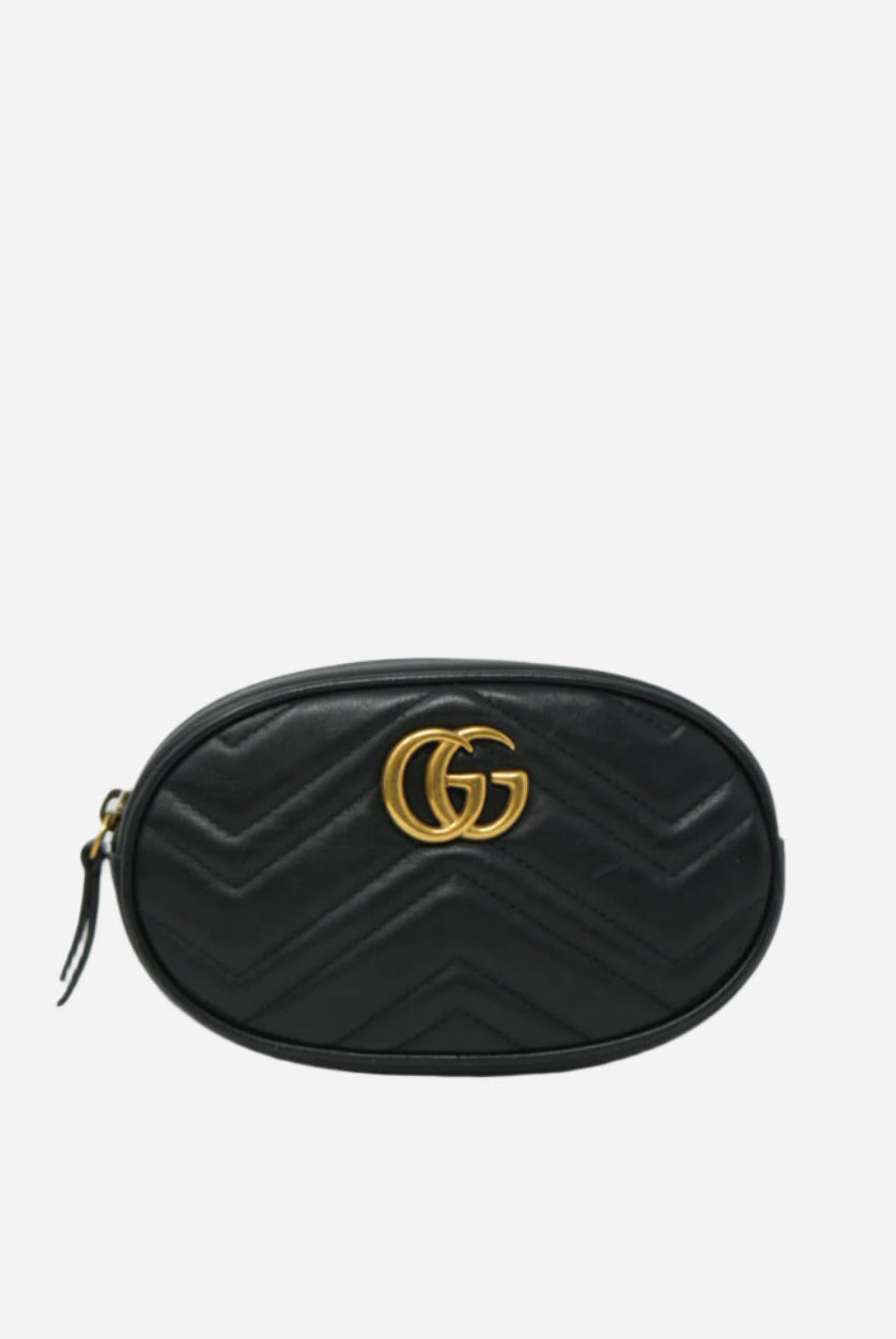 Gucci Black GG Marmont Belt Bag