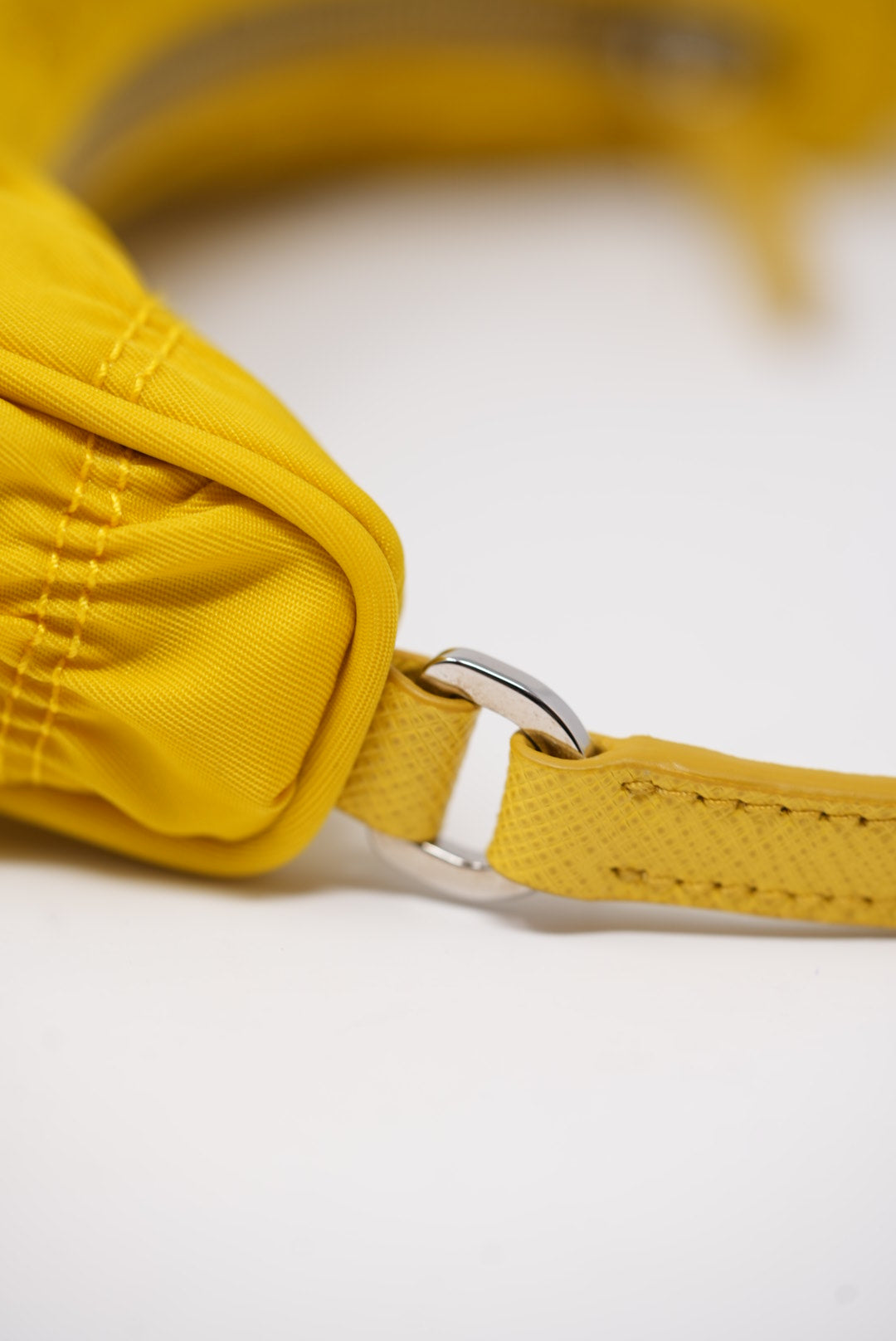 Prada Re-edition 2000 Hobo Bag in Ruched Yellow Nylon BrandNew
