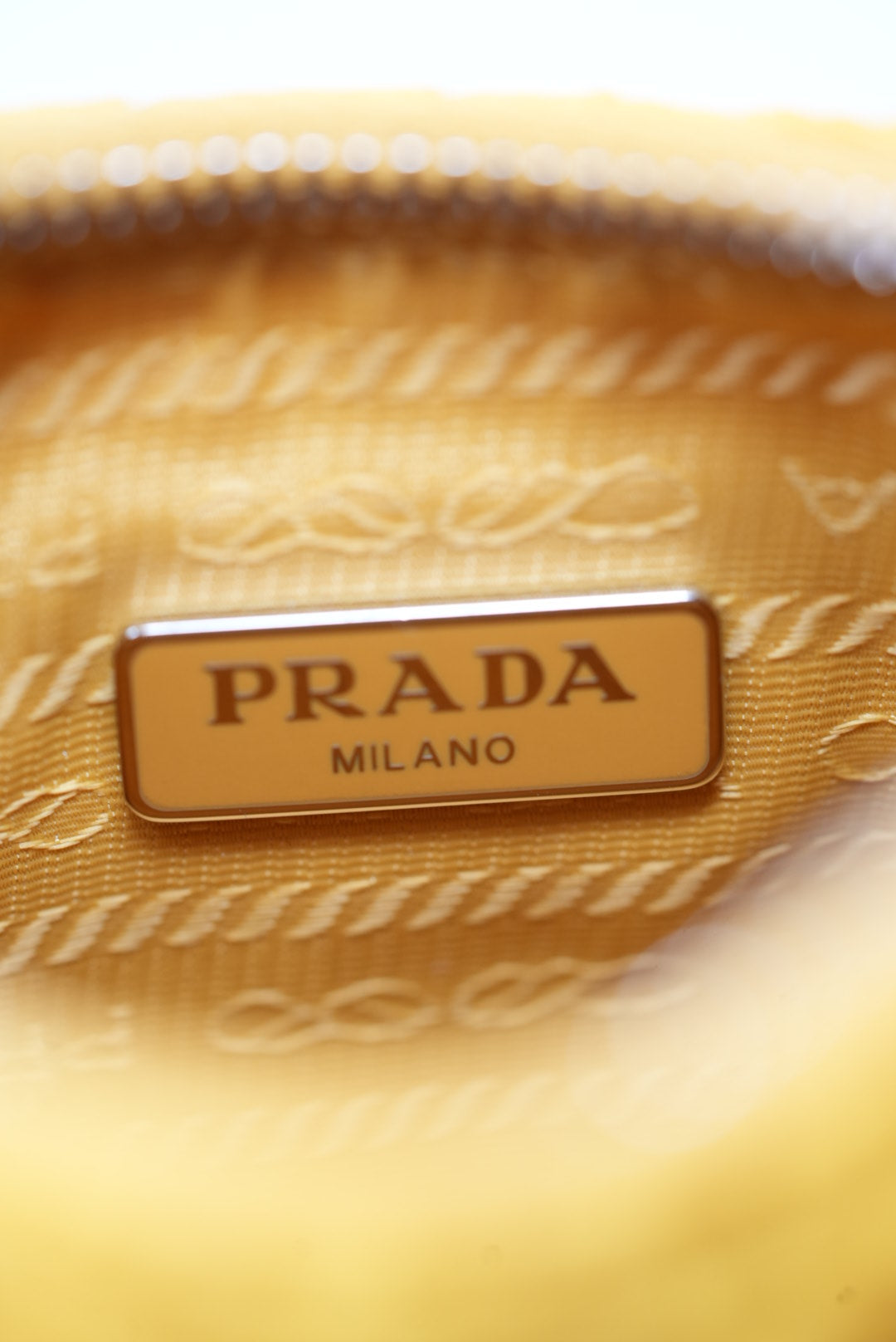 Prada Re-edition 2000 Hobo Bag in Ruched Yellow Nylon BrandNew