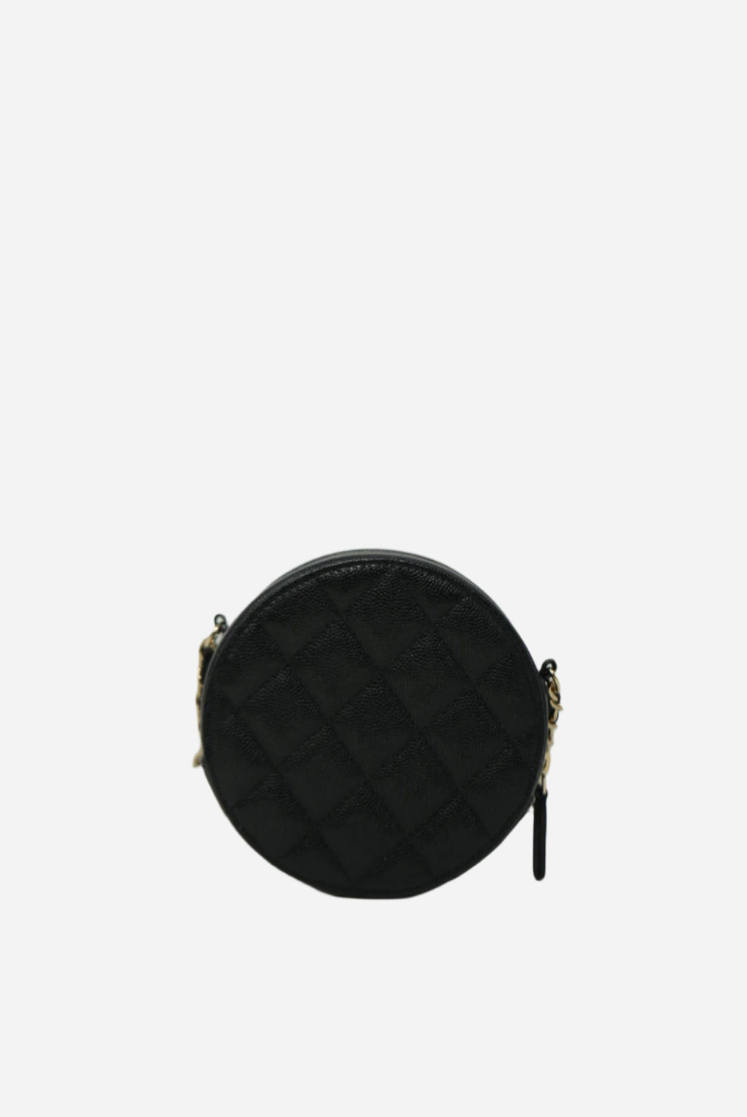 Pre-Owned Chanel Caviar Round Clutch w/Chain
