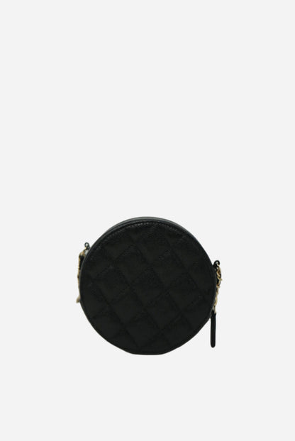 Pre-Owned Chanel Caviar Round Clutch w/Chain