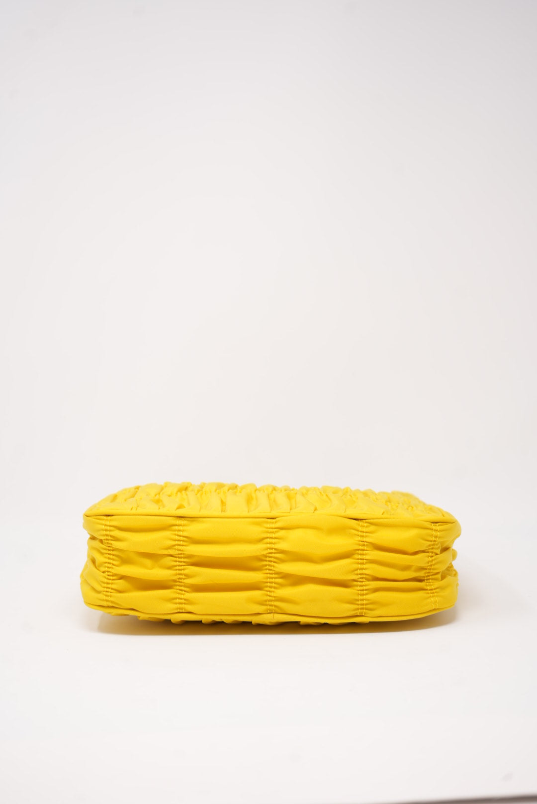 Prada Re-edition 2000 Hobo Bag in Ruched Yellow Nylon BrandNew