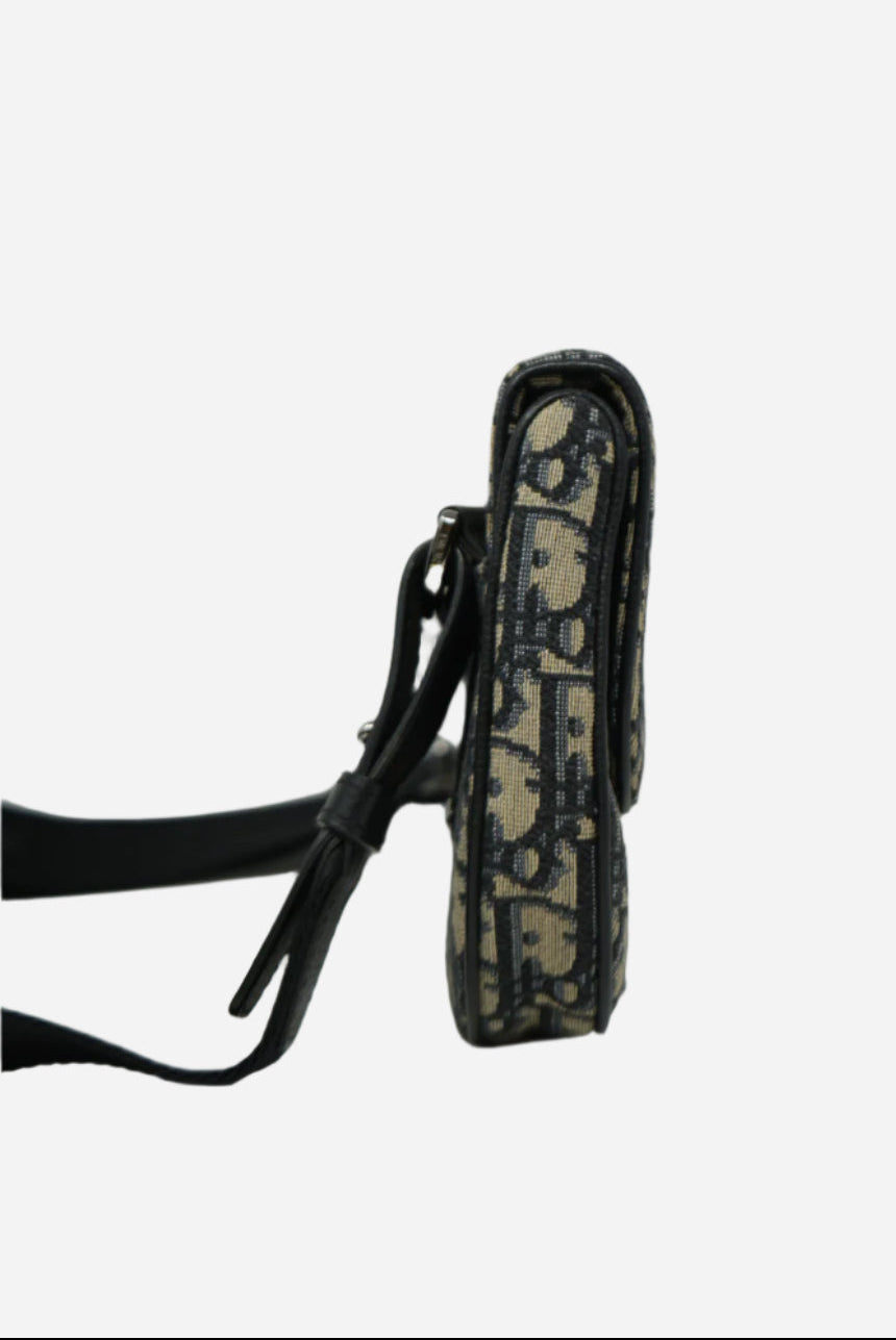 Dior 2020 Blue Oblique Saddle Belt Bag
