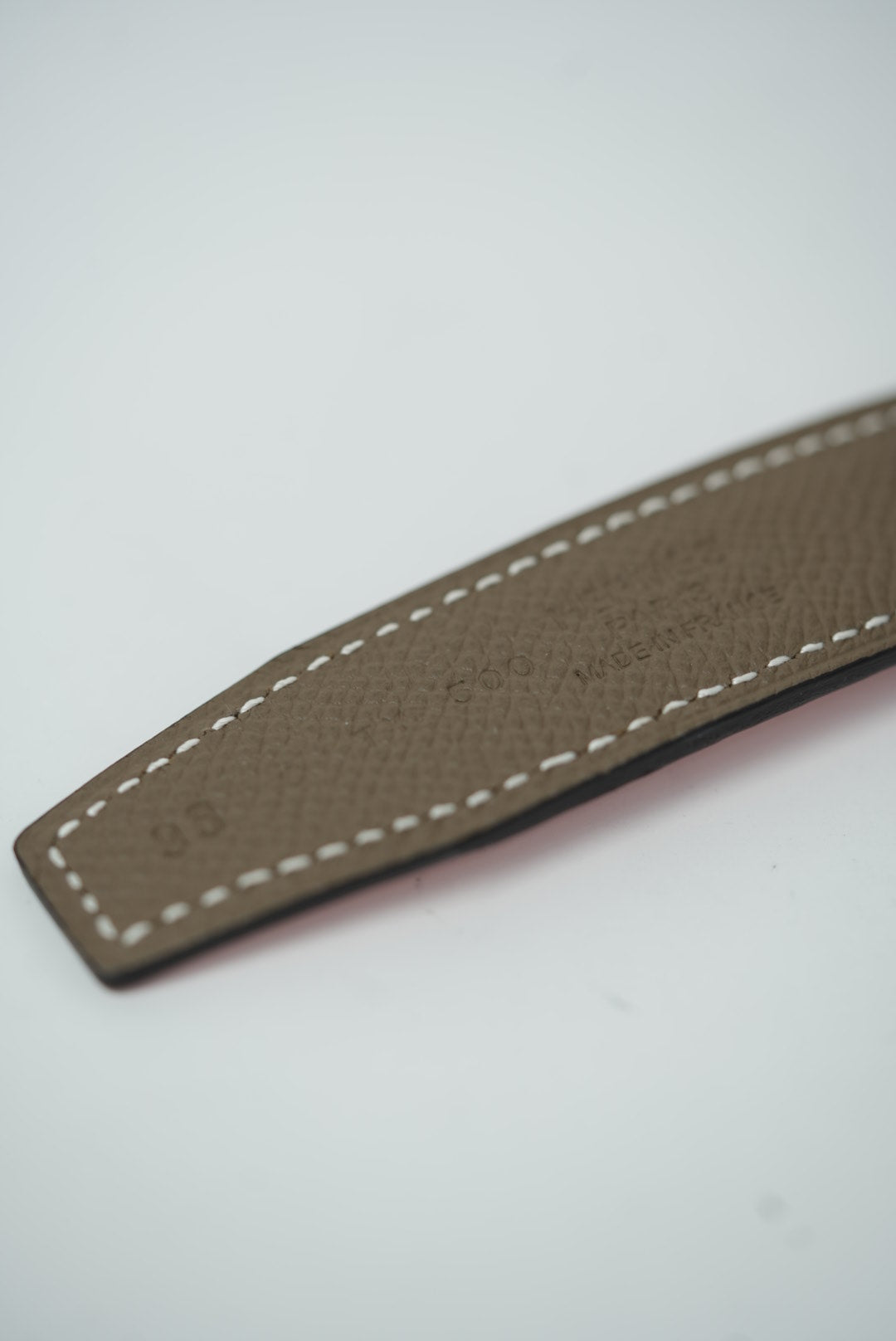 Hermes Reversible H Buckle Belt Pink/Etoupe #95