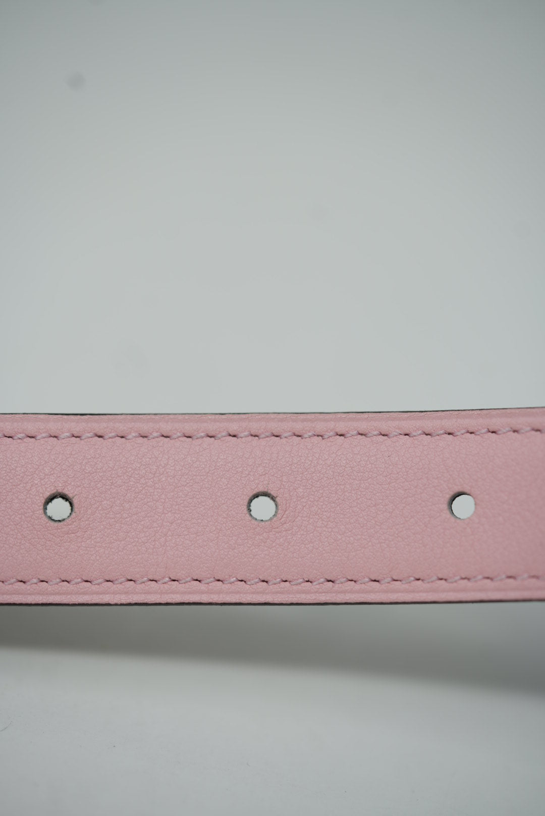 Hermes Reversible H Buckle Belt Pink/Etoupe #95