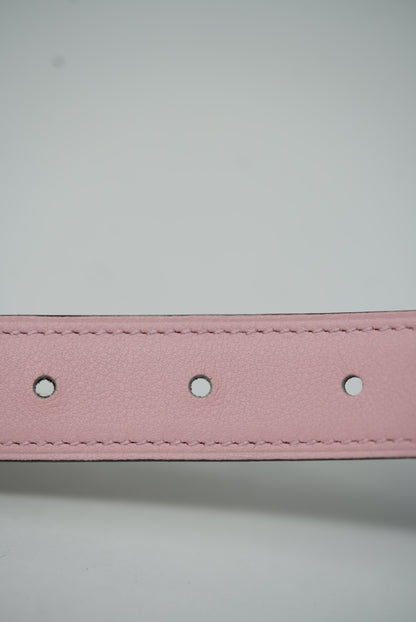 Hermes Reversible H Buckle Belt Pink/Etoupe #95