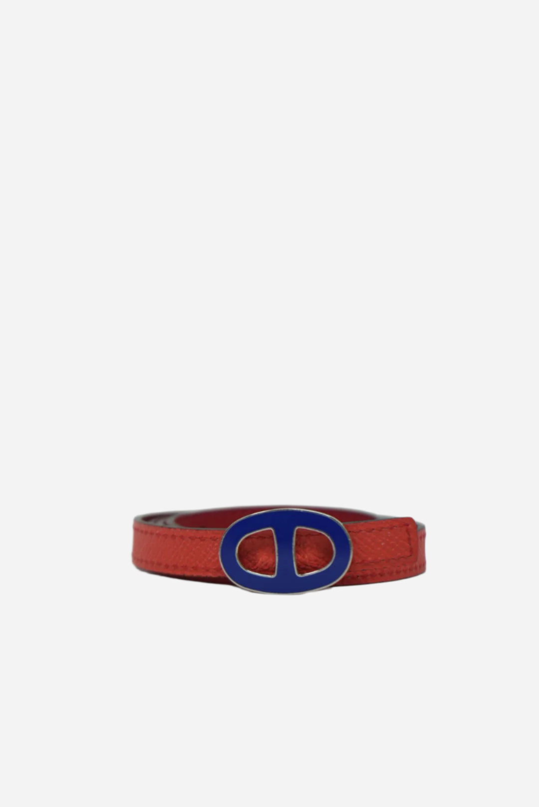 Hermes Chaine D'ancre Leather Strap Belt Coral/Red #85