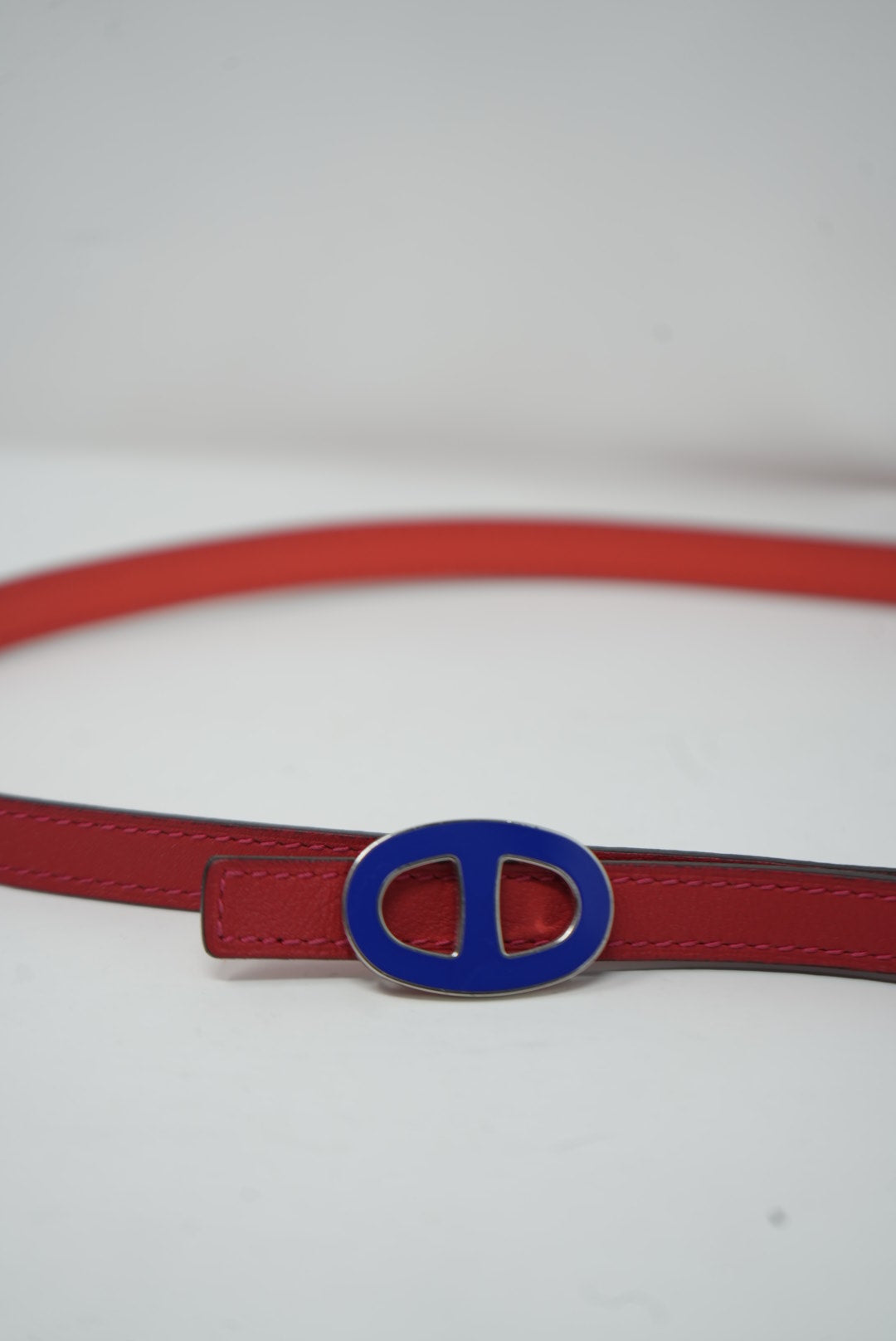 Hermes Chaine D'ancre Leather Strap Belt Coral/Red #85