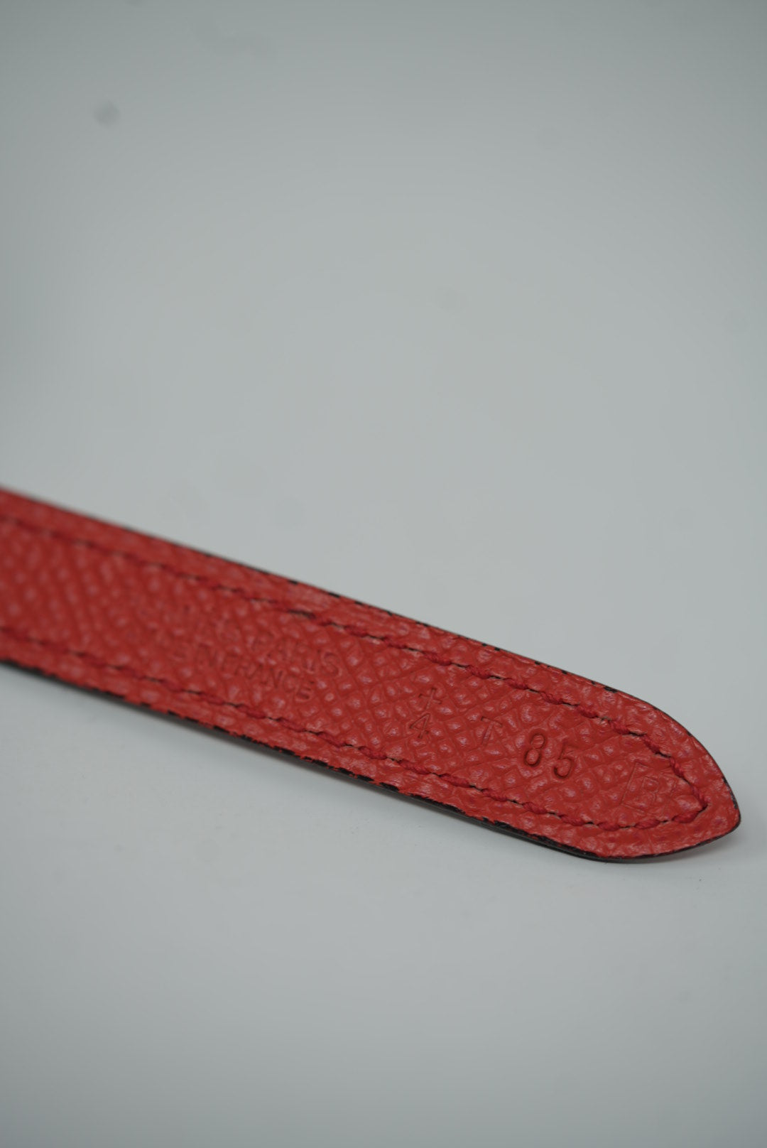 Hermes Chaine D'ancre  Coral/Red Leather Strap Belt #85