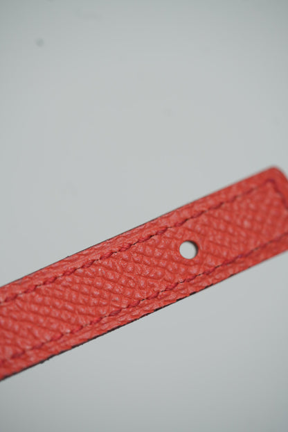 Hermes Chaine D'ancre Leather Strap Belt Coral/Red #85