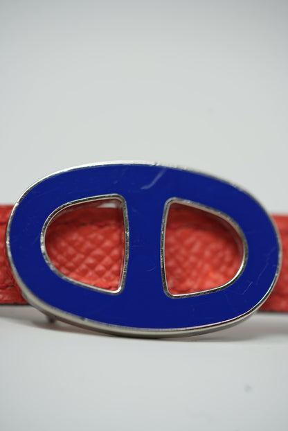 Hermes Chaine D'ancre Leather Strap Belt Coral/Red #85