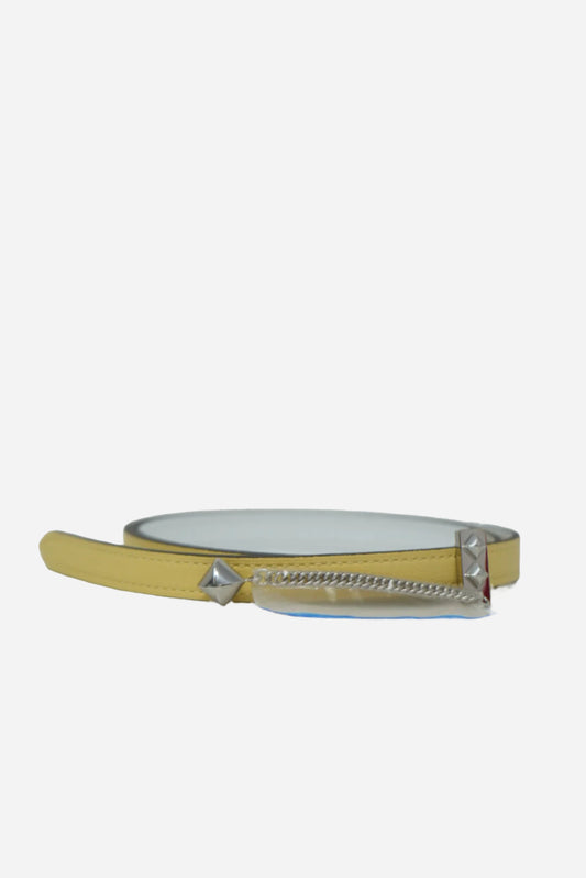 Hermes 2020 Gourmette Equestre Belt Buckle & Reversible Leather Strap Lime/White #80