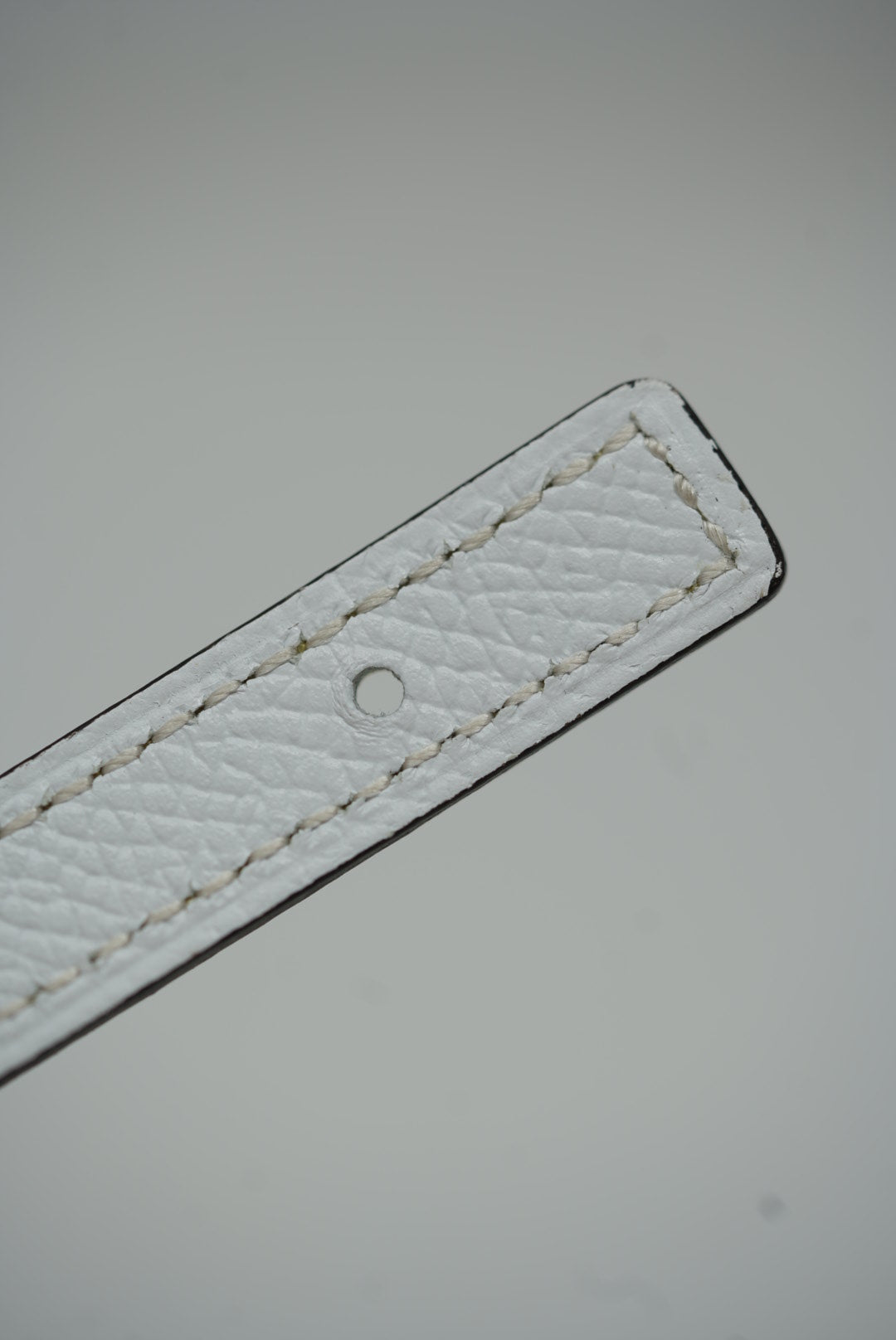 Hermes 2020 Gourmette Equestre Belt Buckle & Reversible Leather Strap Lime/White #80
