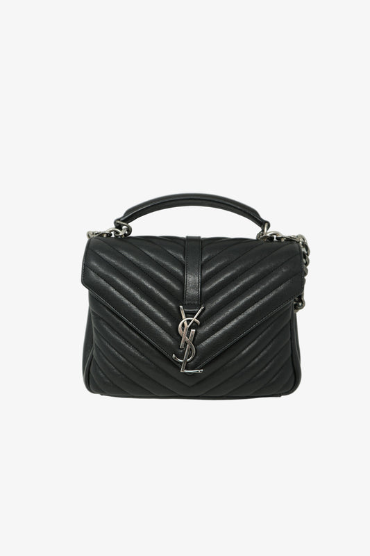 Saint Laurent Quilted COLLEGE MEDIUM Handbag Black