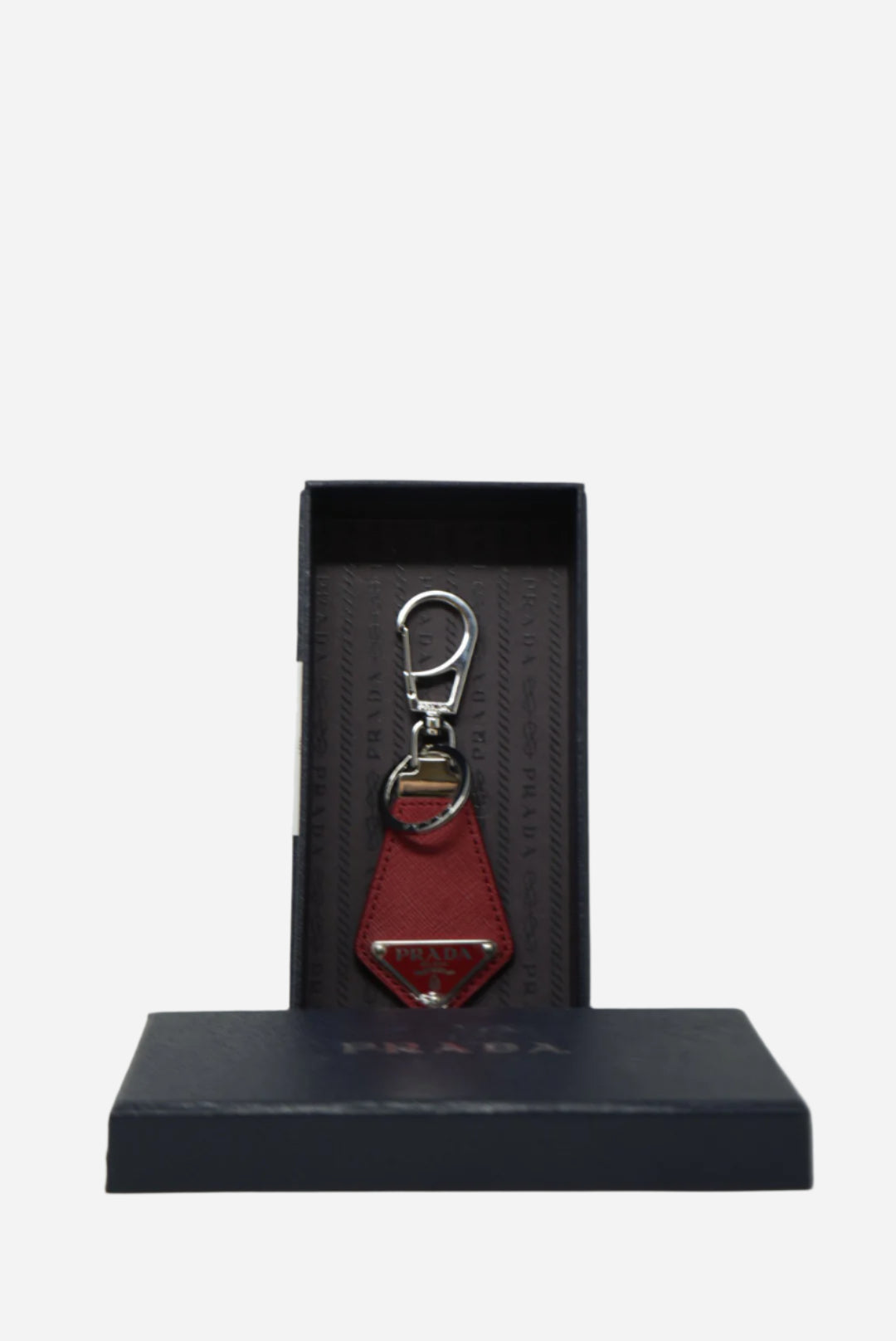 Prada Saffiano leather keychain Red