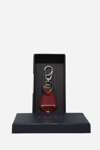 Prada Saffiano leather keychain Red