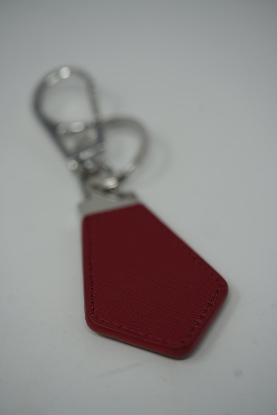 Prada Saffiano leather keychain Red