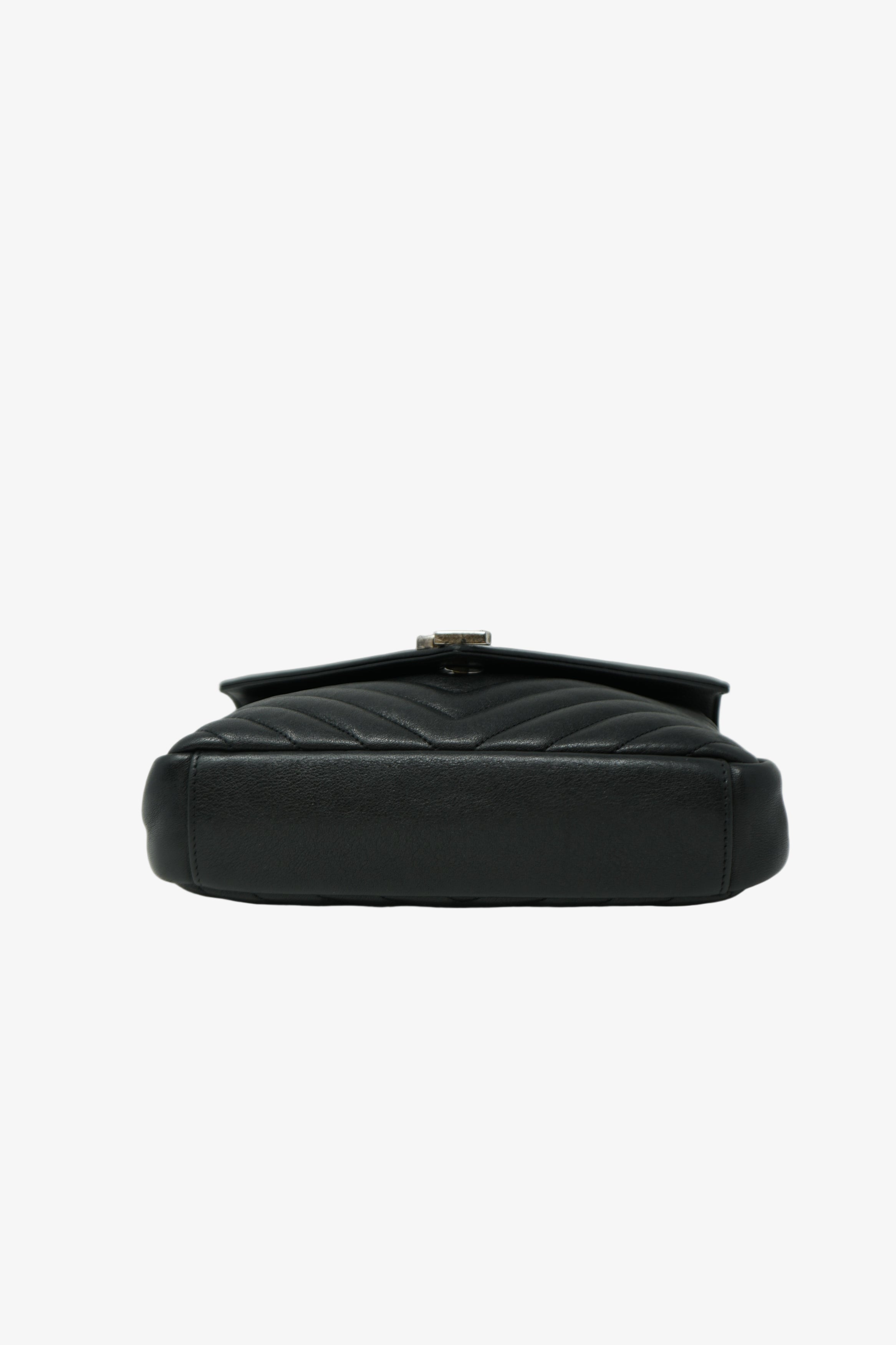Saint Laurent Black Medium Calfskin Leather Quilted College Handbag