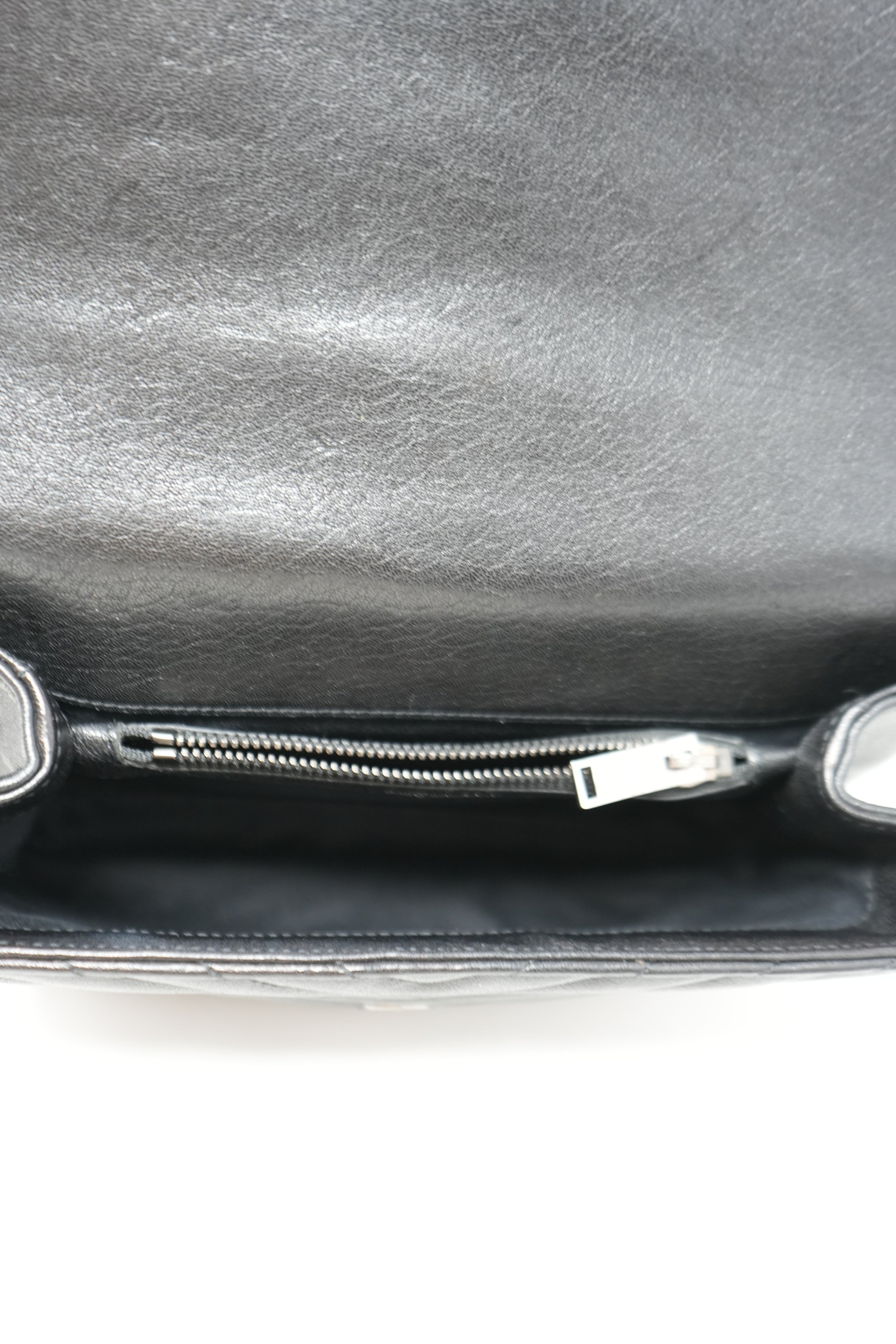 Saint Laurent Black Medium Calfskin Leather Quilted College Handbag