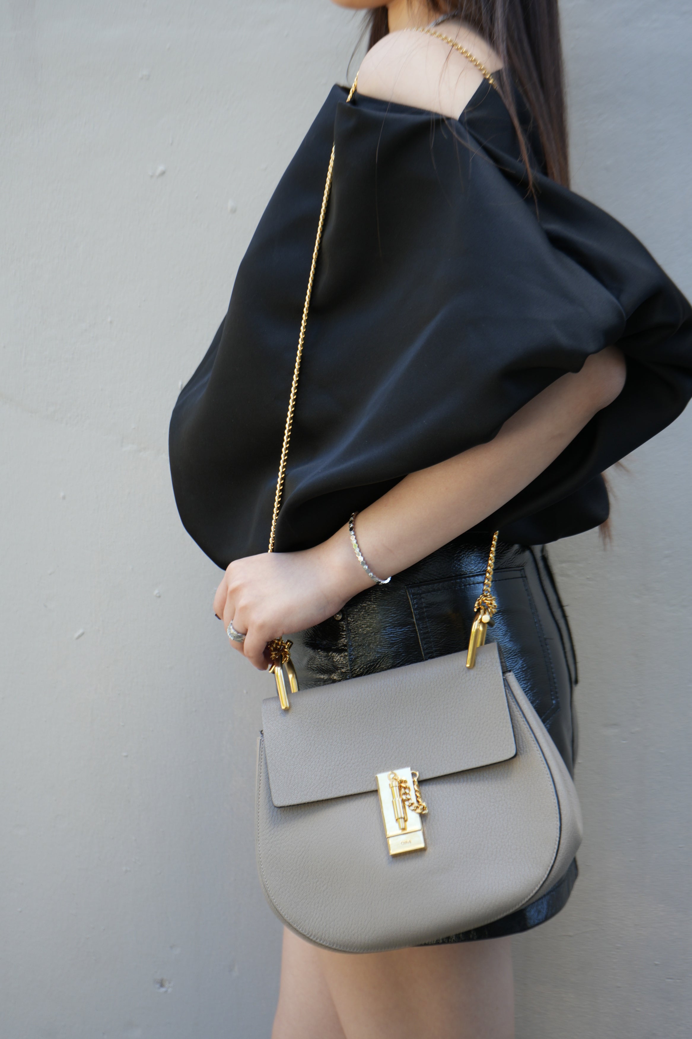 Chloe Leather Drew Crossbody Bag