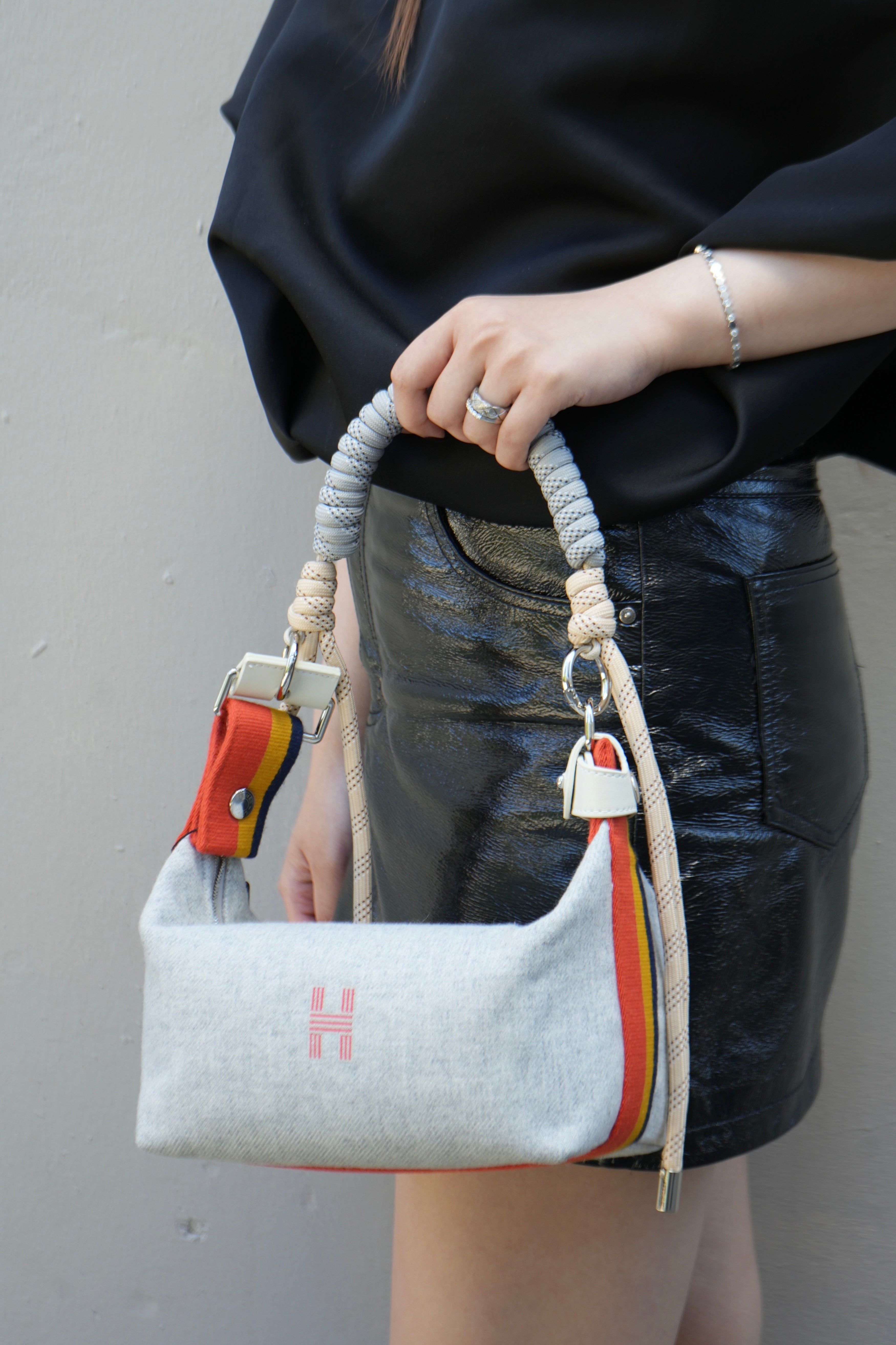 Hermès Grey/Orange Small Canvas Bride-A-Brac Rocabar Bag