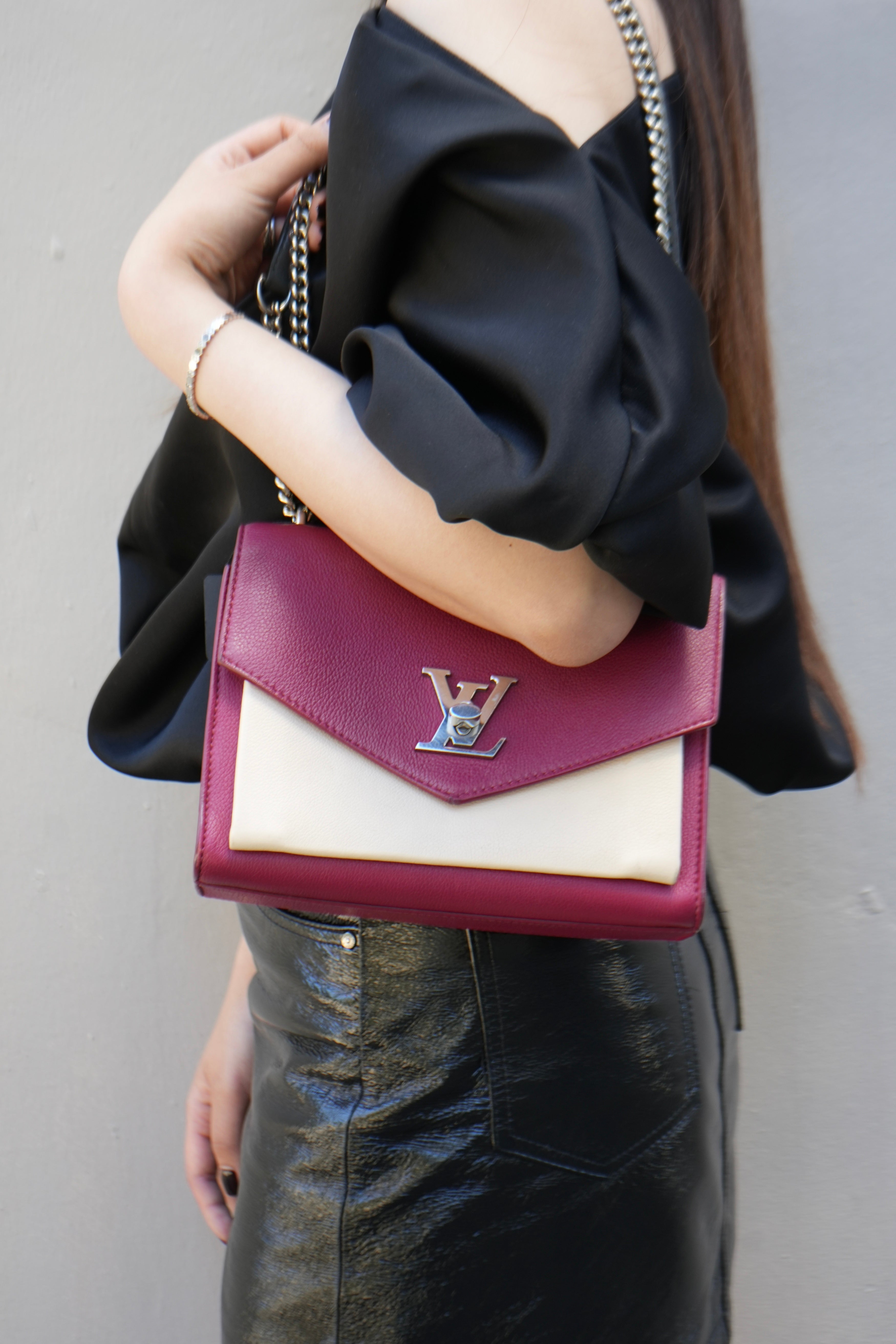 Louis Vuitton 2018 Red Calfskin Leather Medium Mylockme Chain Bag