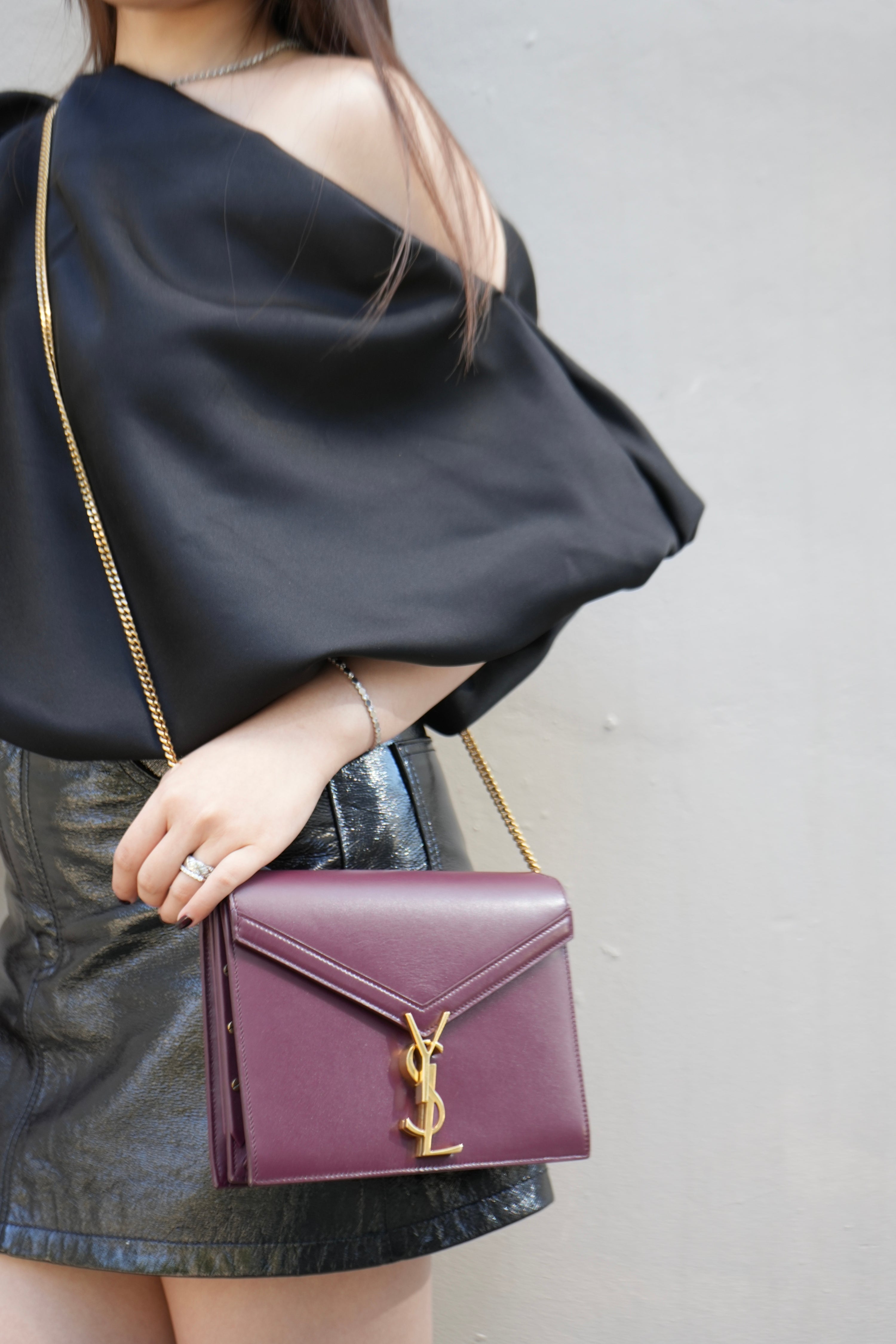 Saint Laurent Smooth Calfskin Cassandra Chain Bag