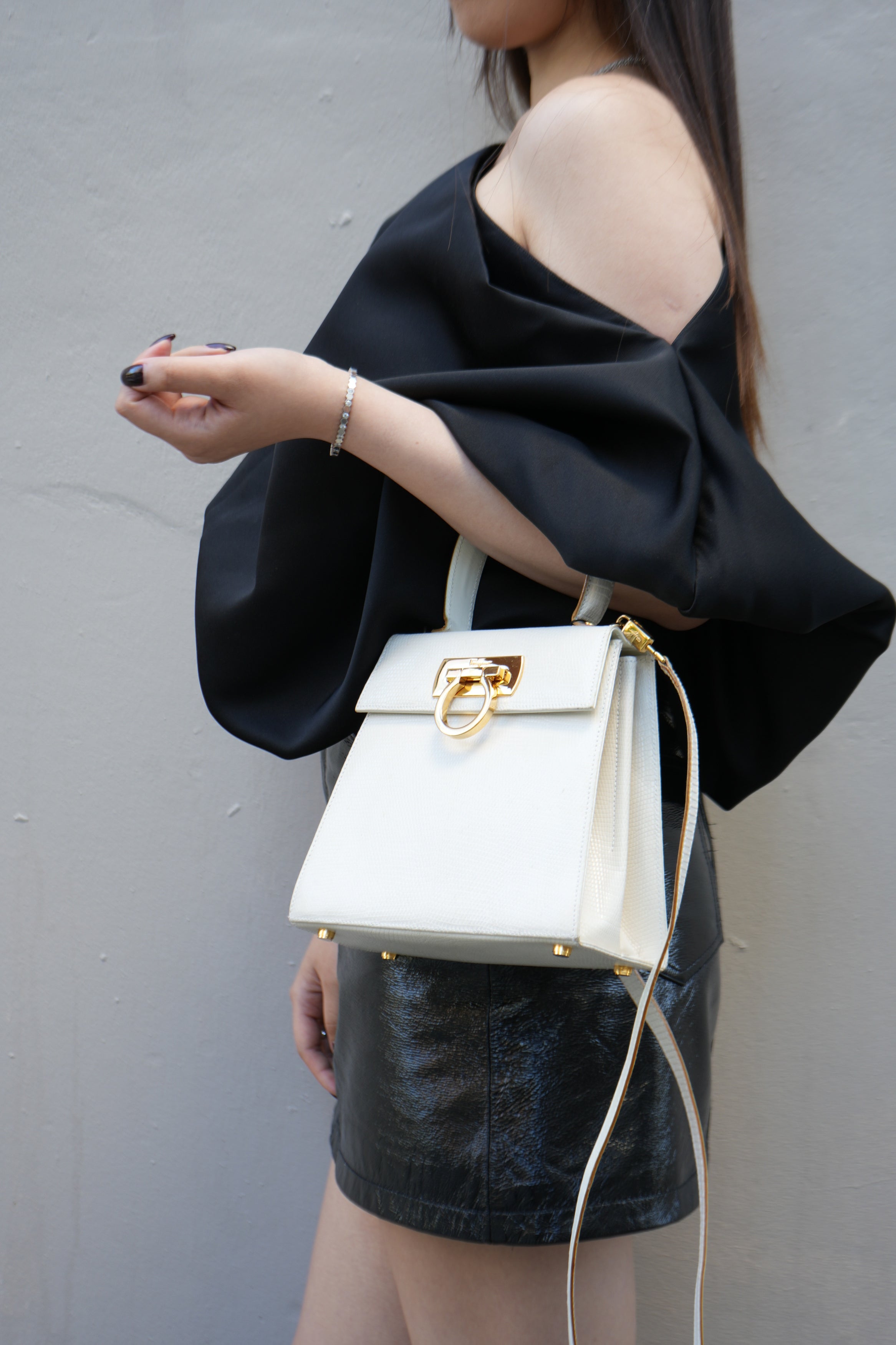 Salvatore Ferragamo Lizard Top Handle Bag