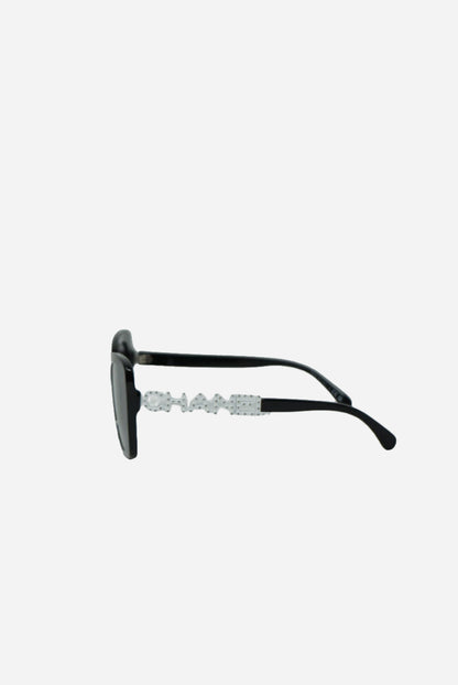 Pre-Owned Chanel Acetate Strass Square Sunglasses