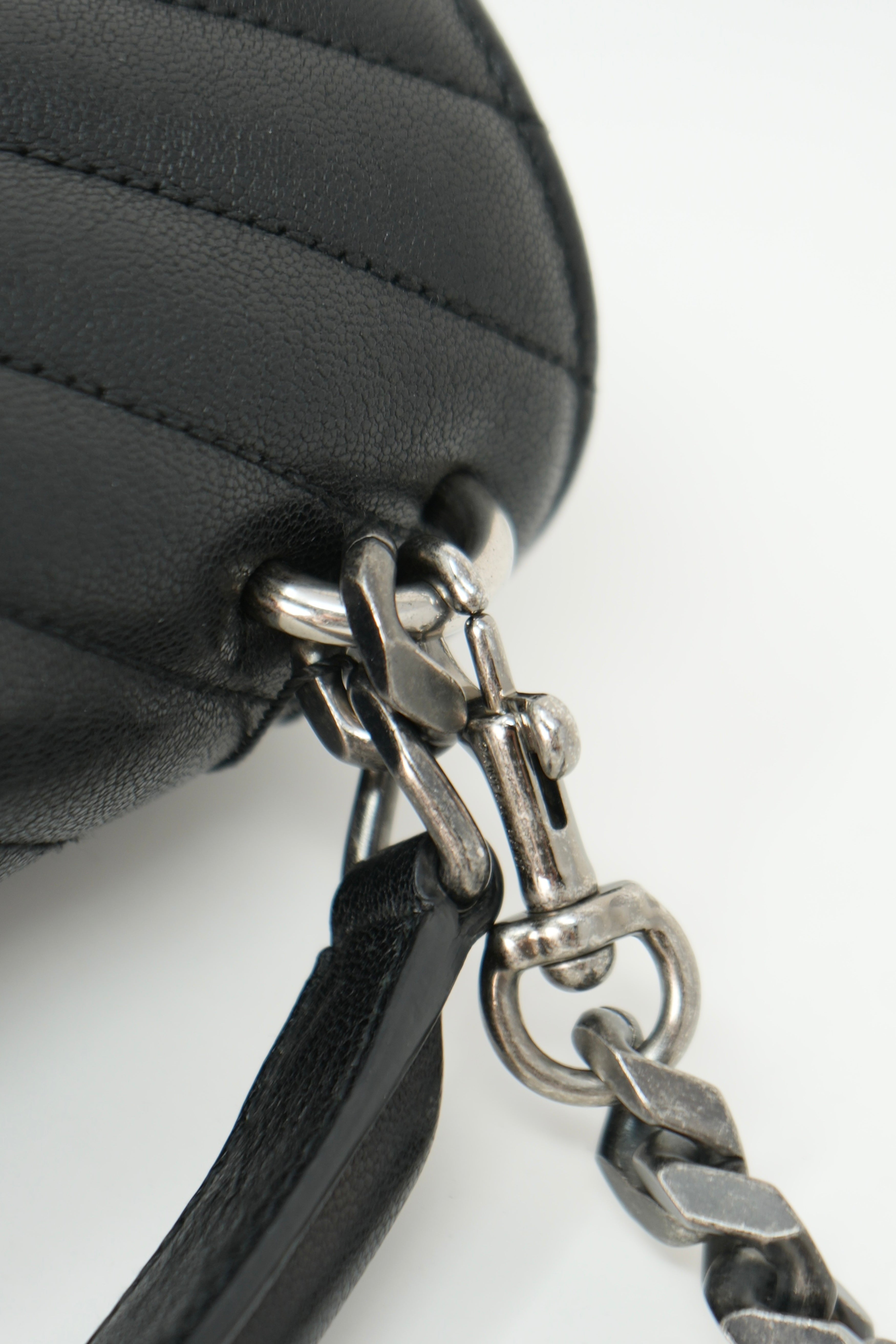 Saint Laurent Black Medium Calfskin Leather Quilted College Handbag