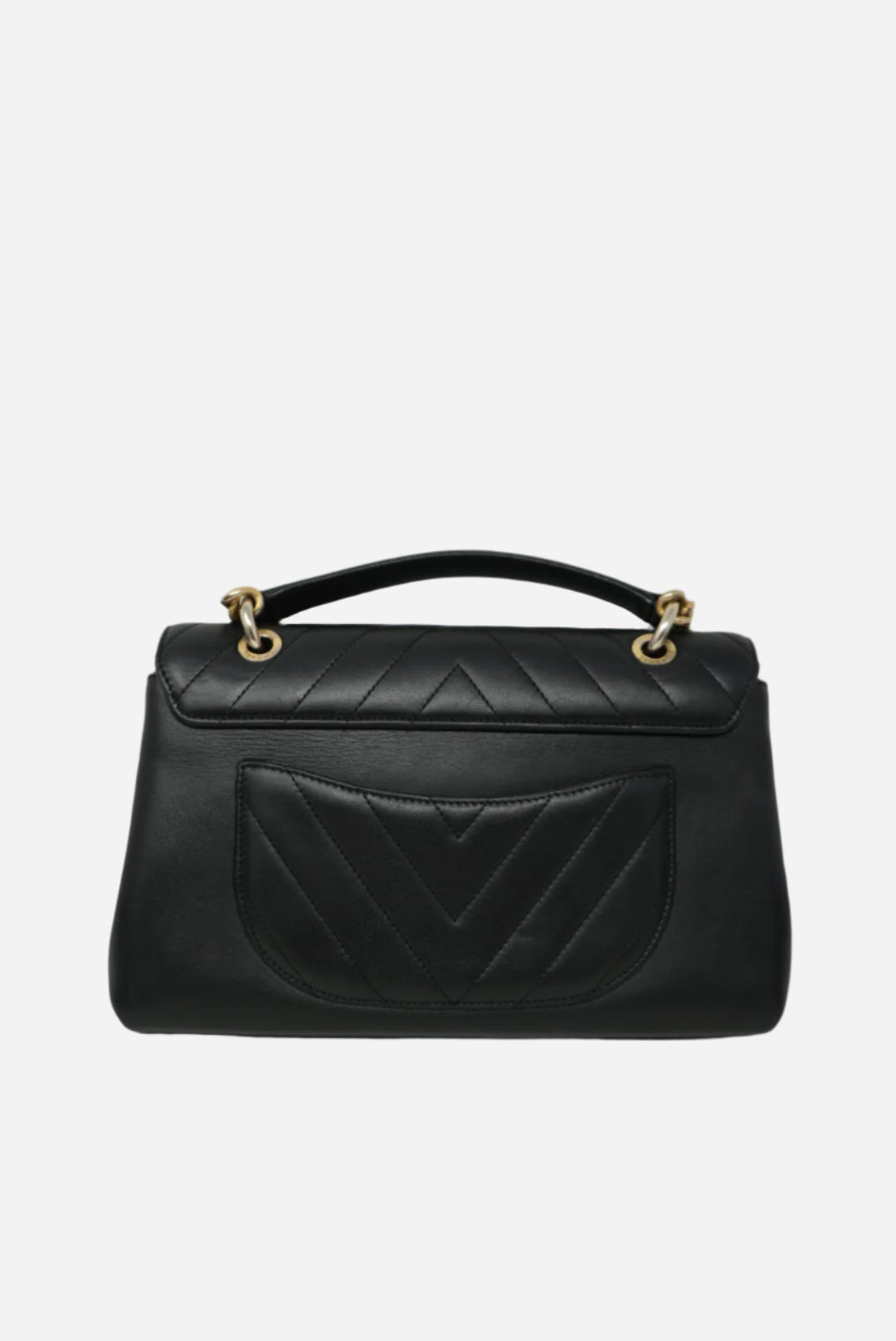 Pre-Owned Chanel Chevron Top Handle Lambskin