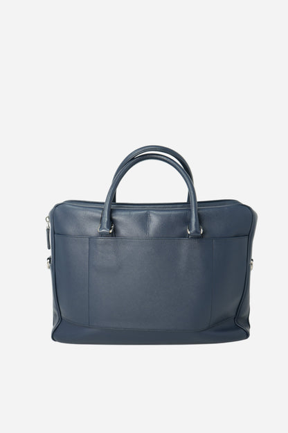 Prada Saffiano Leather Work Bag Navy
