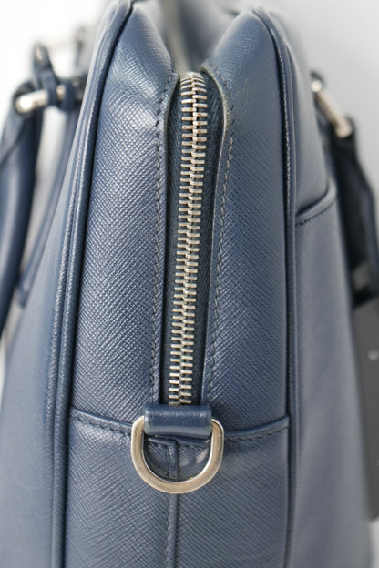 Prada Saffiano Leather Work Bag Navy