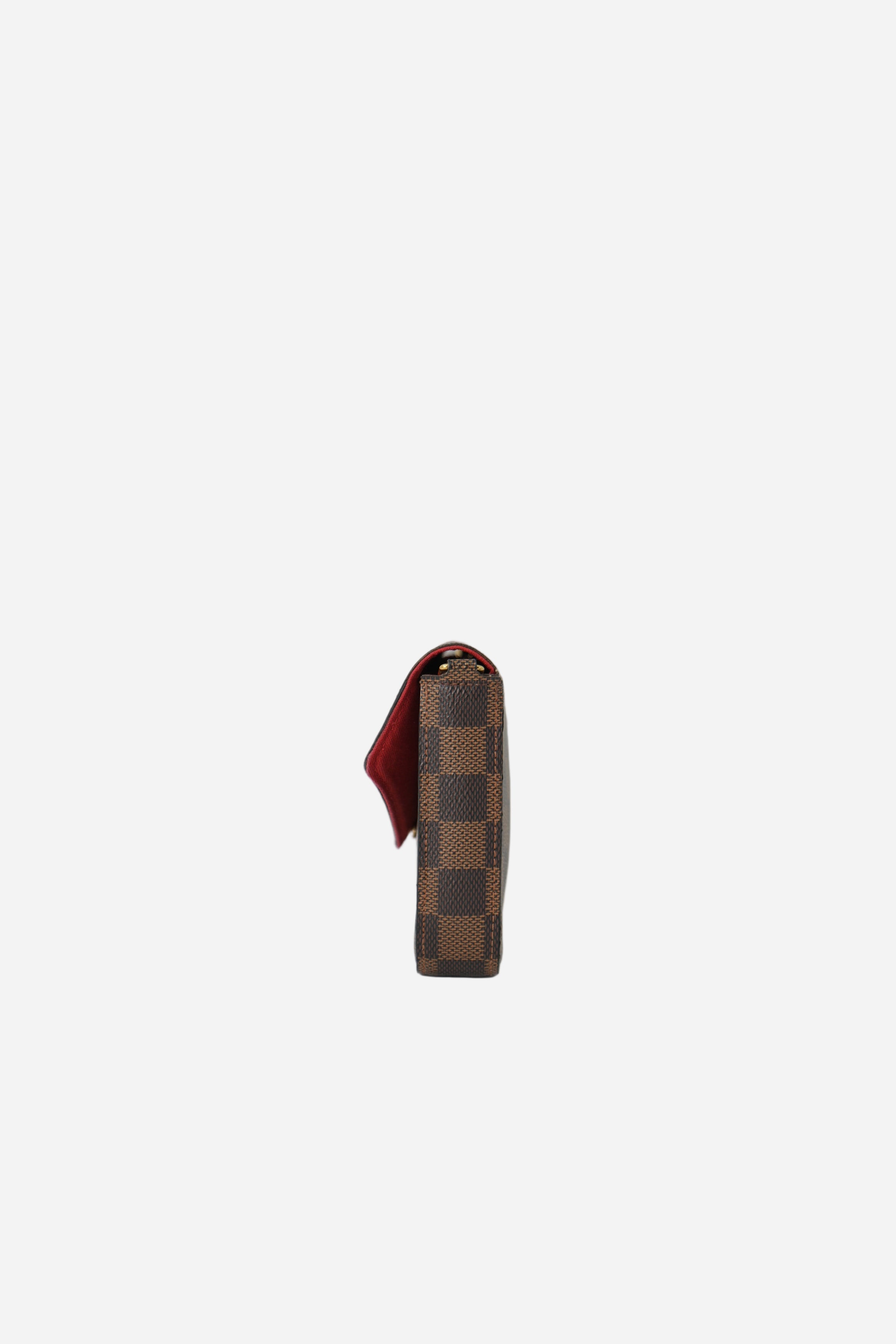 Louis Vuitton 2018 Brown/Red Damier Ebene Canvas Félicie Pochette