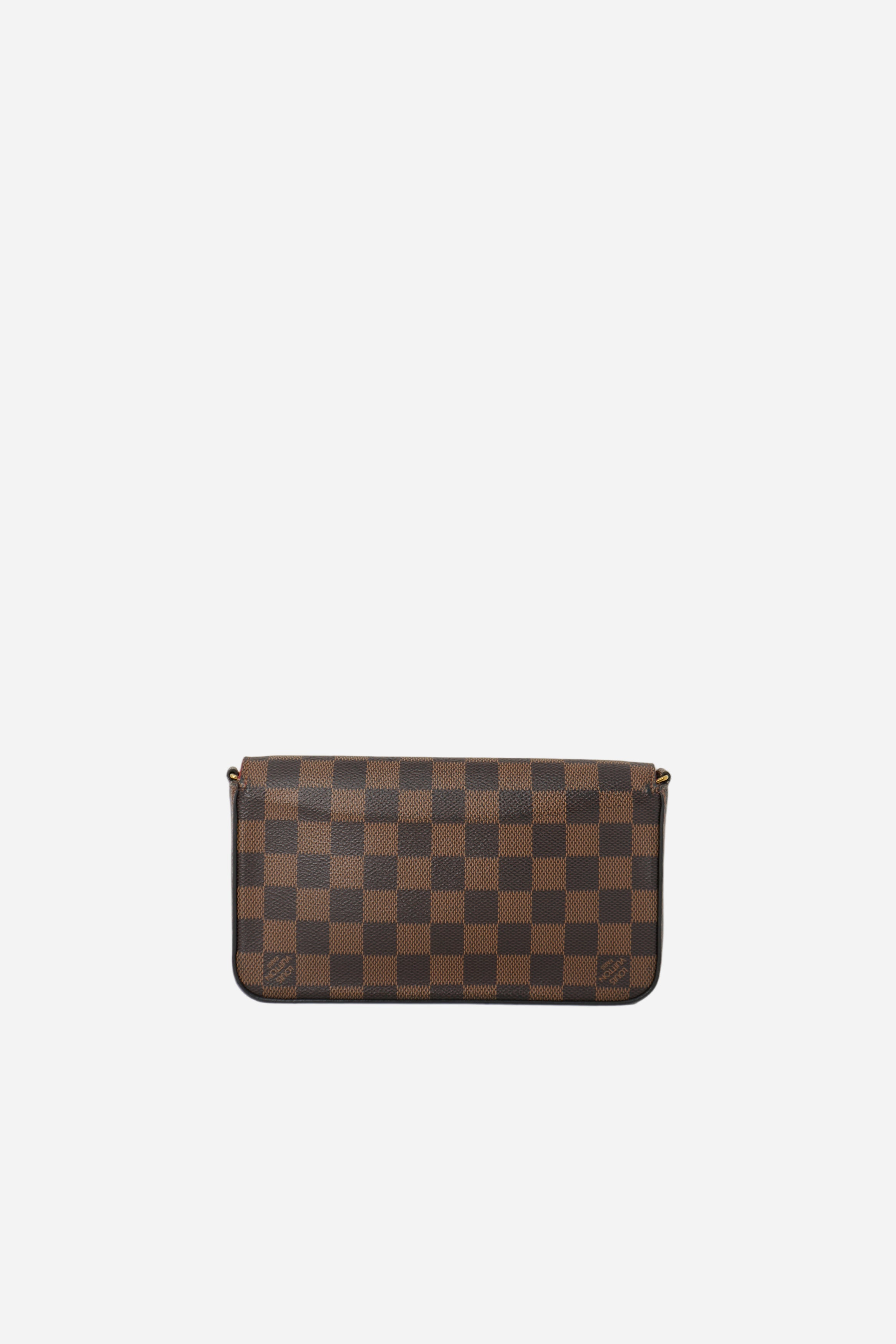 Louis Vuitton 2018 Brown/Red Damier Ebene Canvas Félicie Pochette