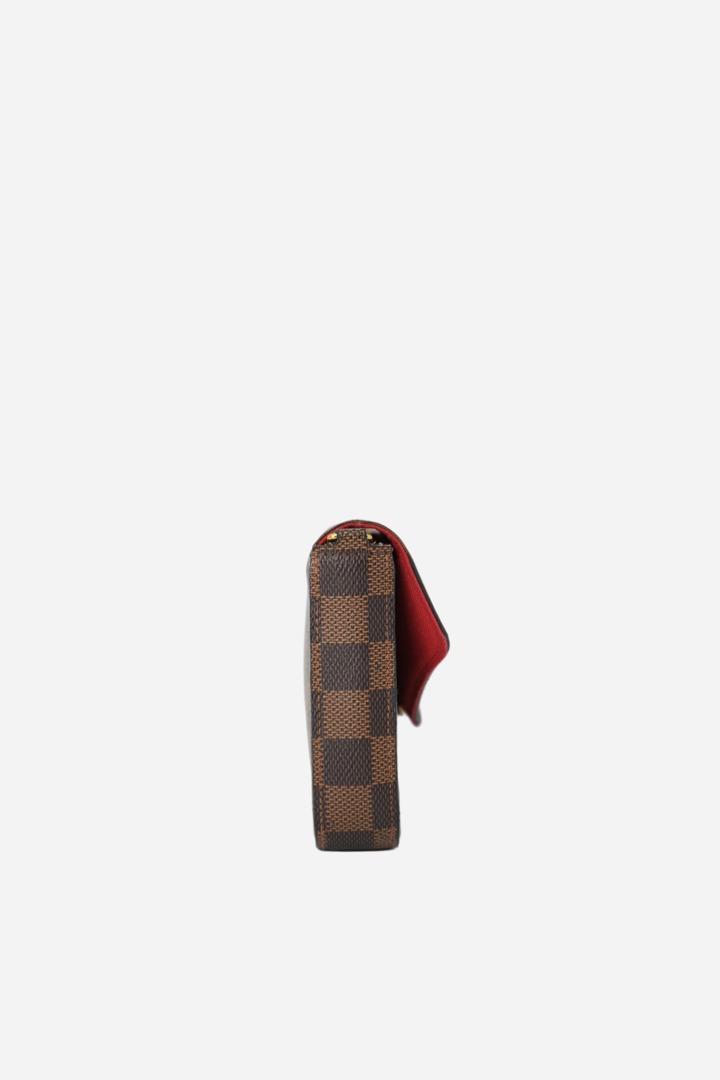 Louis Vuitton 2018 Brown/Red Damier Ebene Canvas Félicie Pochette
