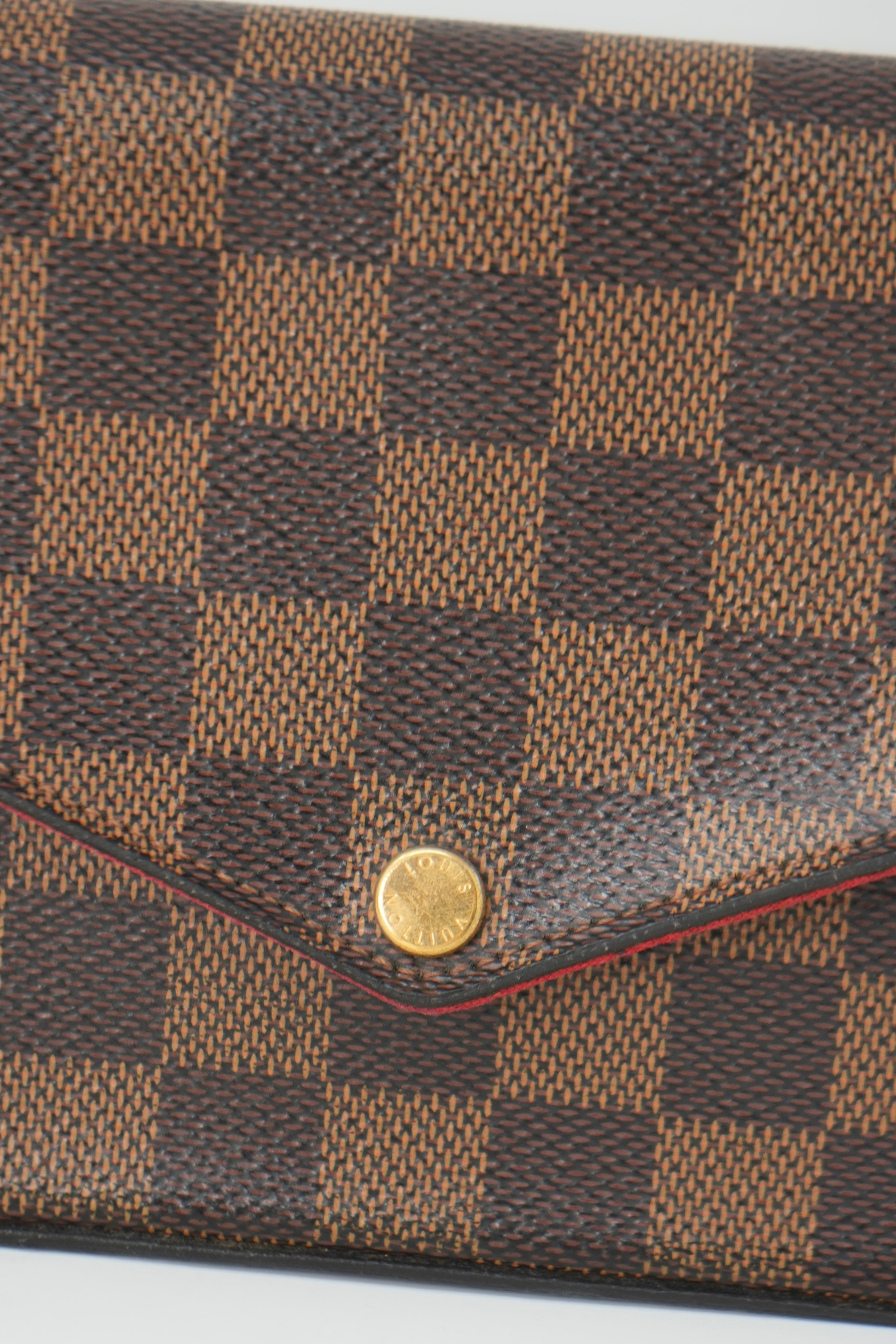 Louis Vuitton 2018 Brown/Red Damier Ebene Canvas Félicie Pochette