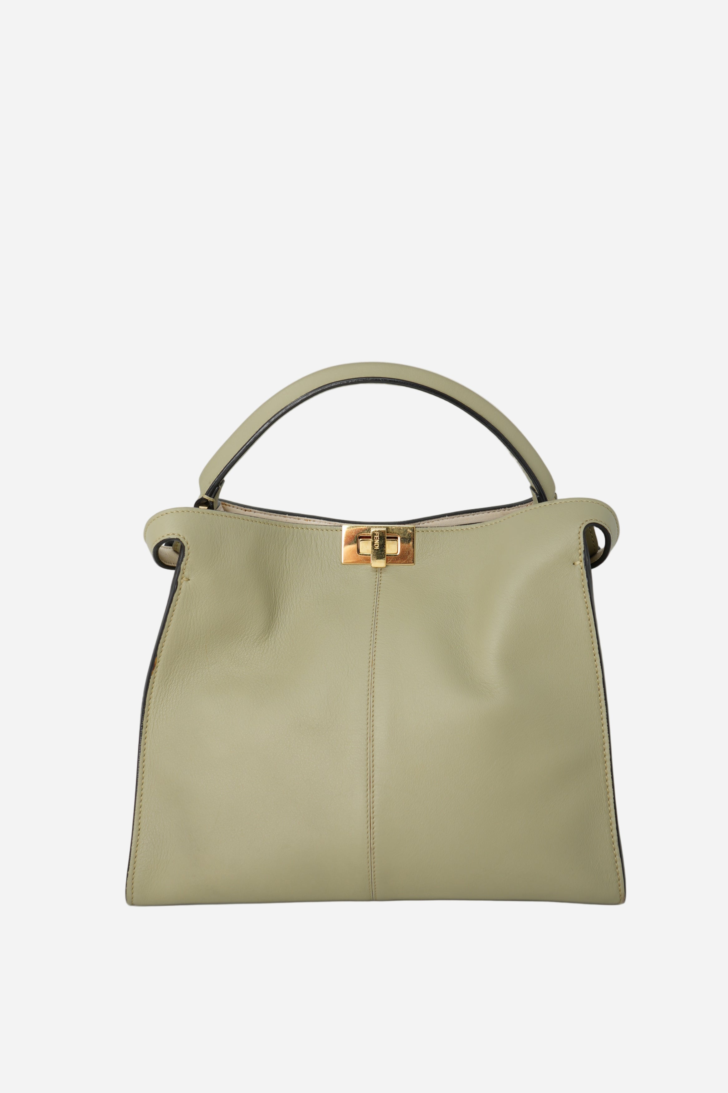 Fendi Vitello Seta Medium Peekaboo X-Lite Mandorlo Bag