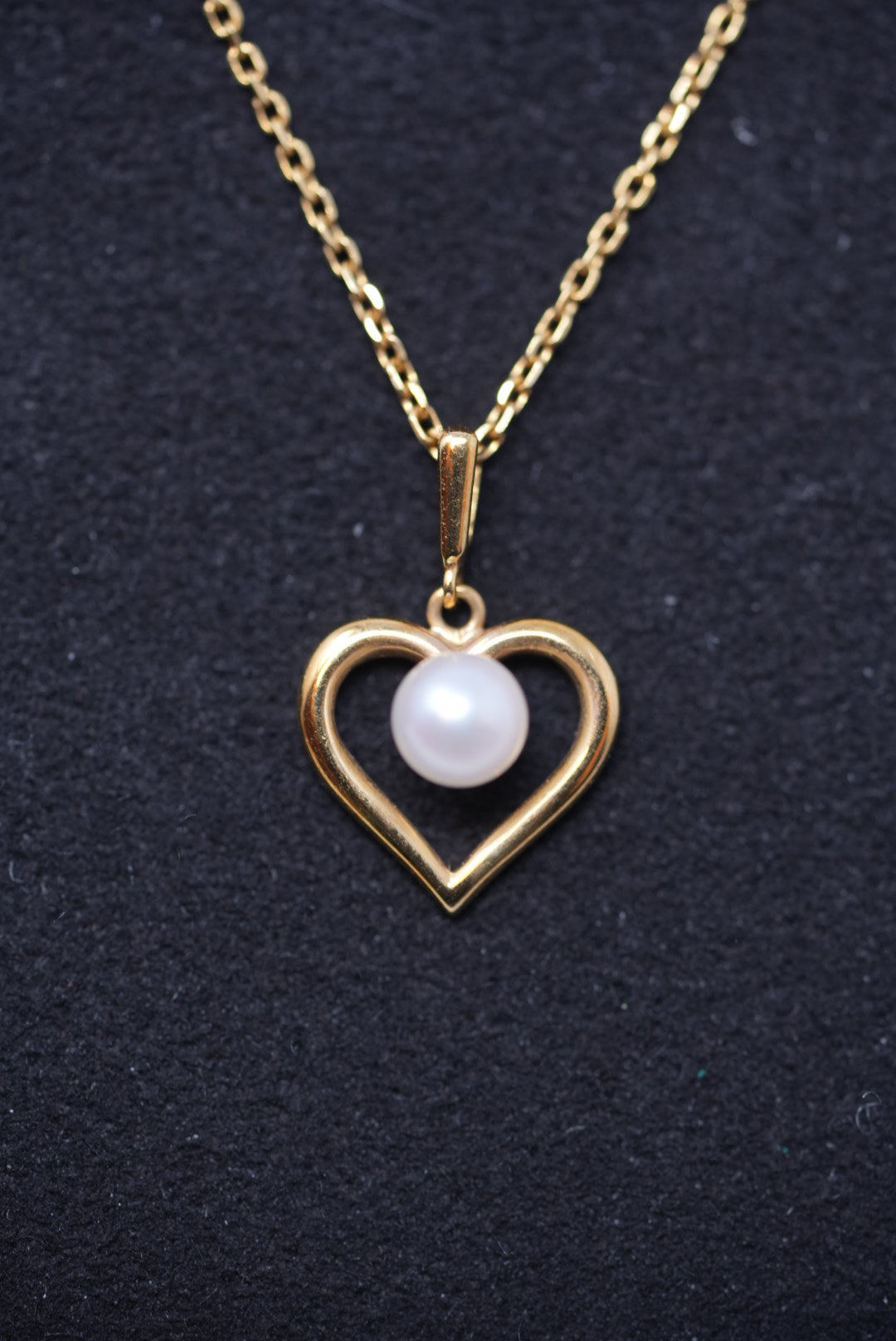 Mikimoto Vintage Heart 1 Pearl Necklace K18