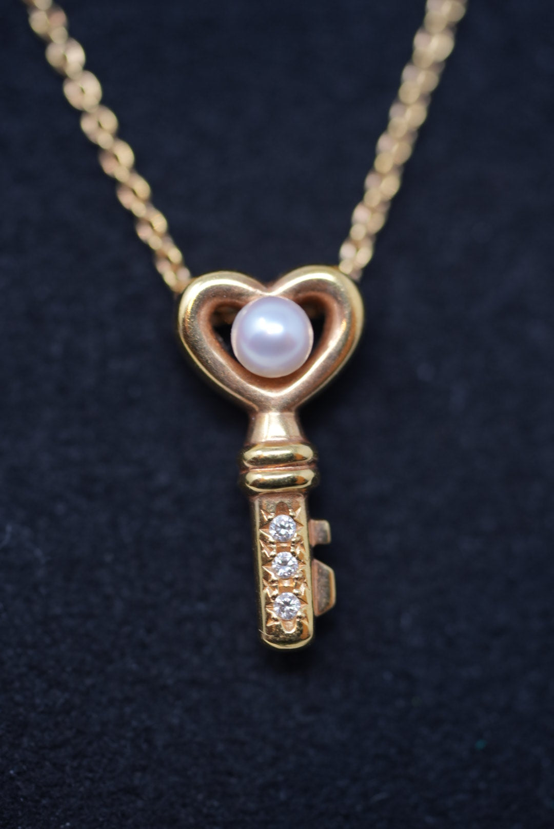 Tasaki Pearl&Diamond Key Necklace