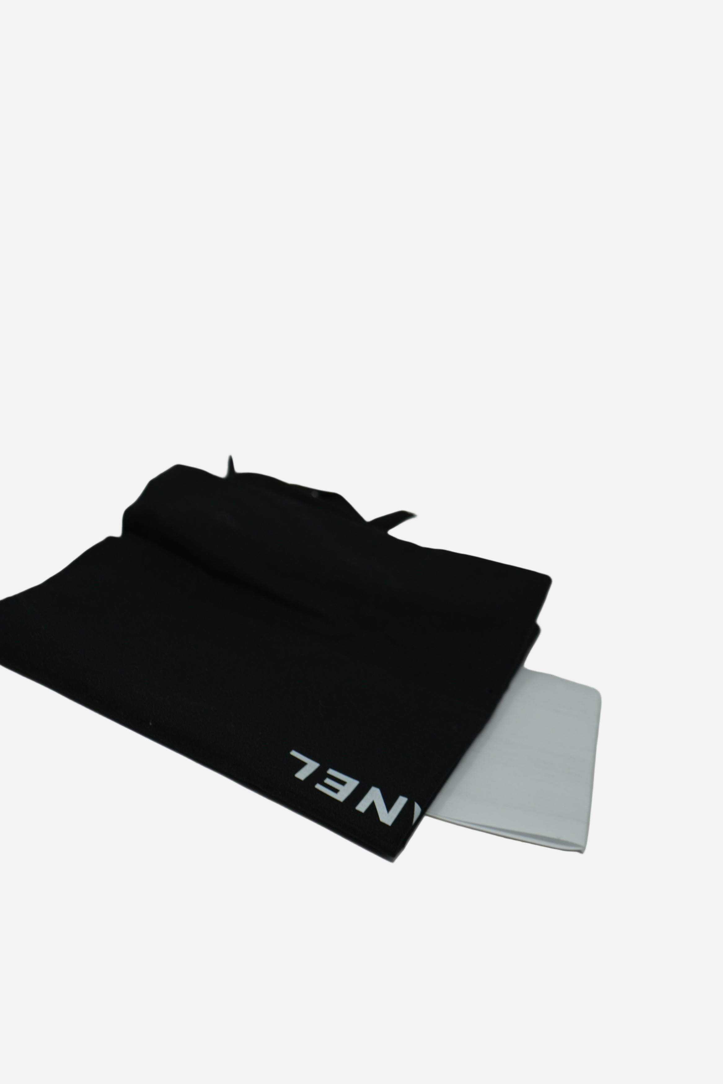 Pre-Owned Chanel 2017–2018 Black Calfskin Front Chain Flap Bag